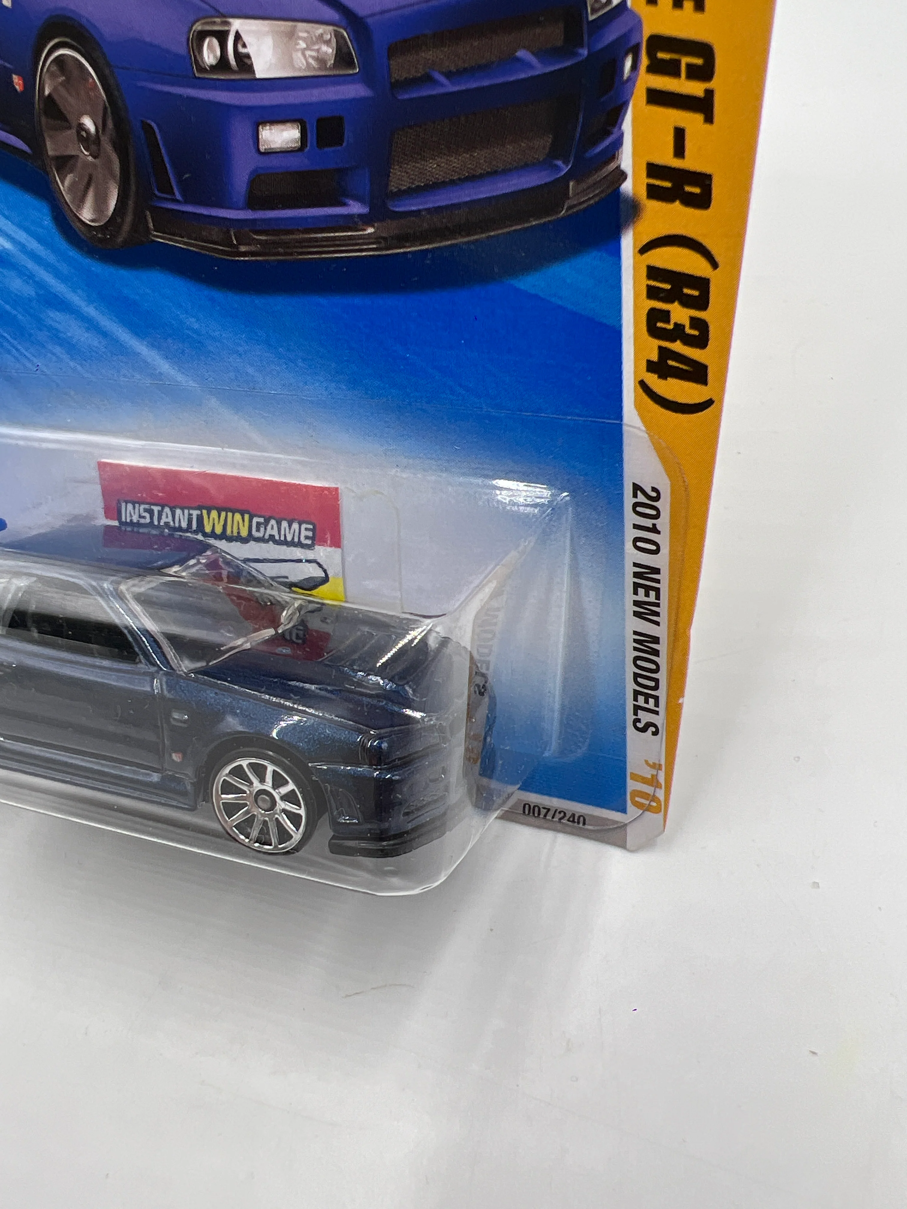 2010 Hot Wheels New Models Keys To Speed #007 Nissan Skyline GT-R R34 Blue HTF W/Protector - Image 4