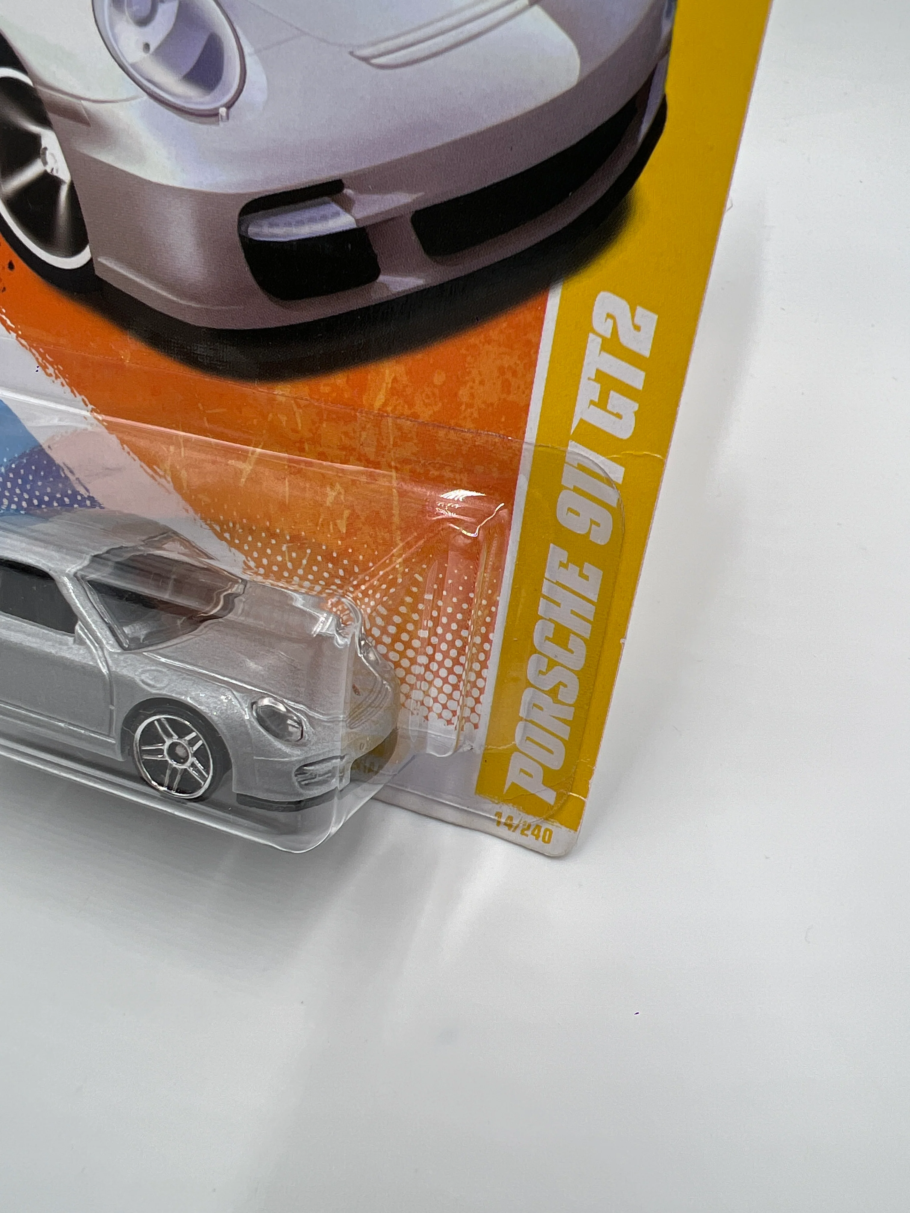 2010 Hot Wheels New Models #14 Porsche 911 GT2 Silver SR - Image 3
