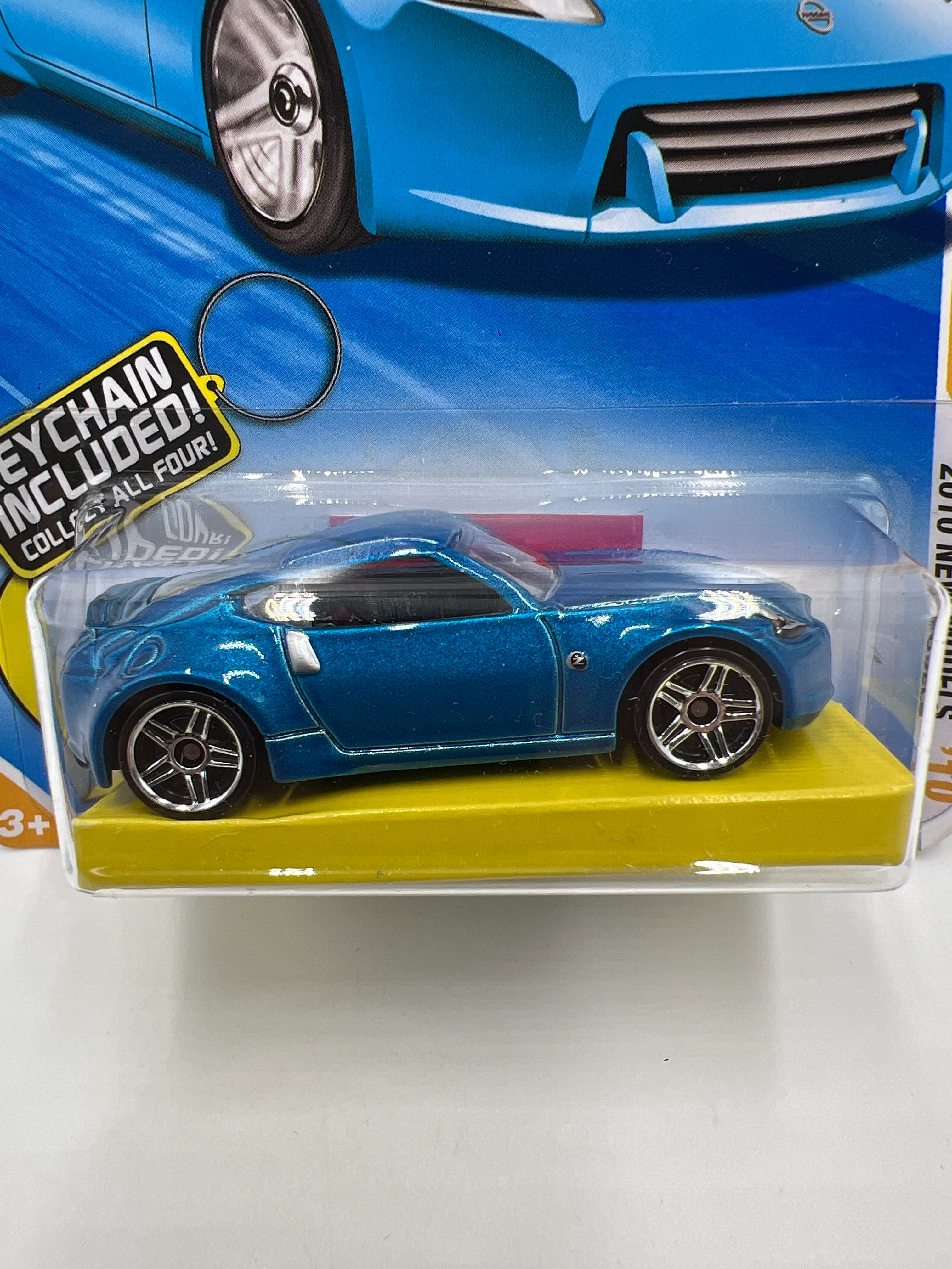 2010 Hot Wheels New Models #37 Nissan 370Z Blue Keys To Speed W/Keychain SR - Image 3