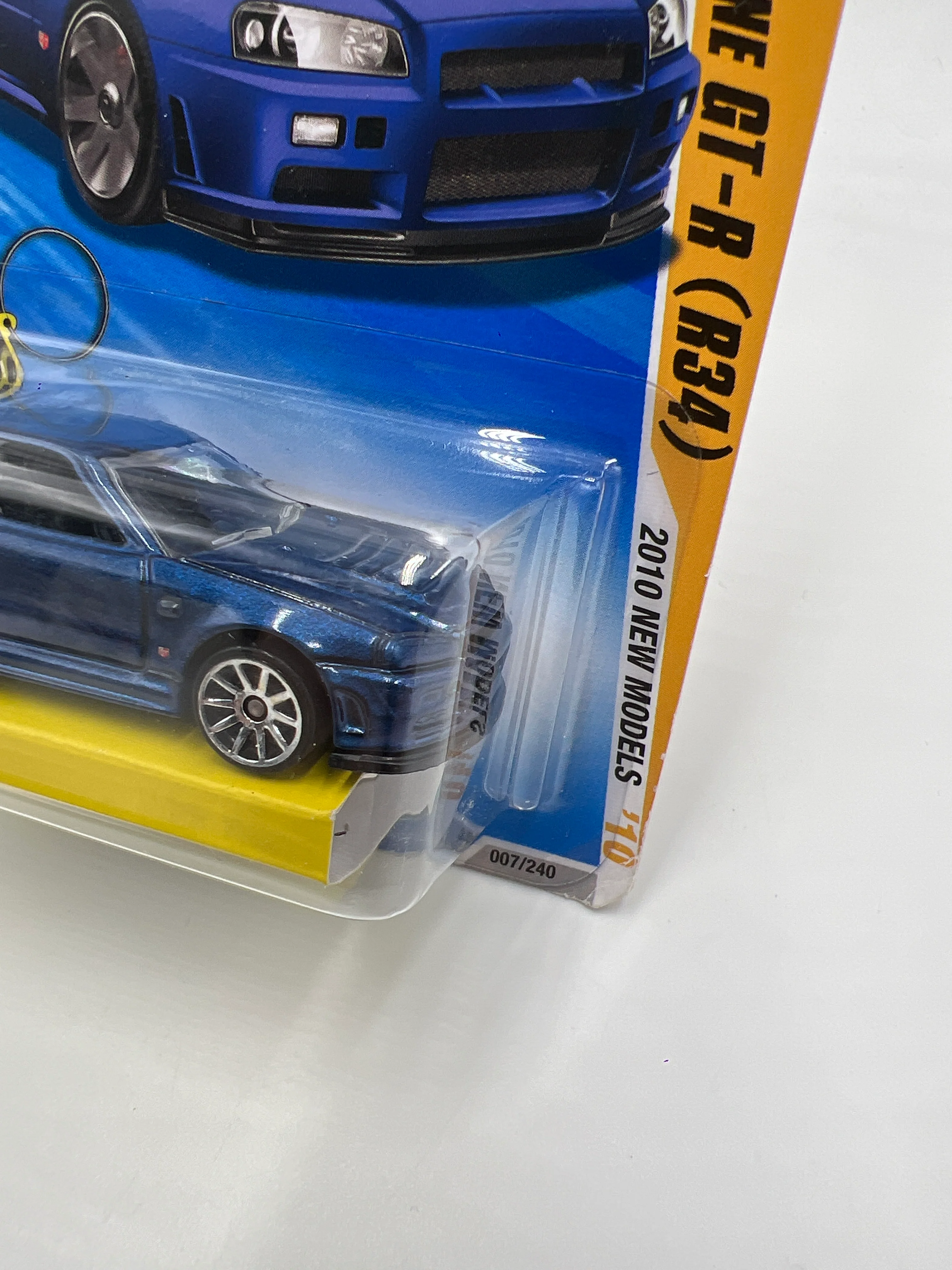 2010 Hot Wheels New Models #7 Keys To Speed Nissan Skyline GT-R R34 Blue W/Key Chain W/Protector VHTF - Image 4