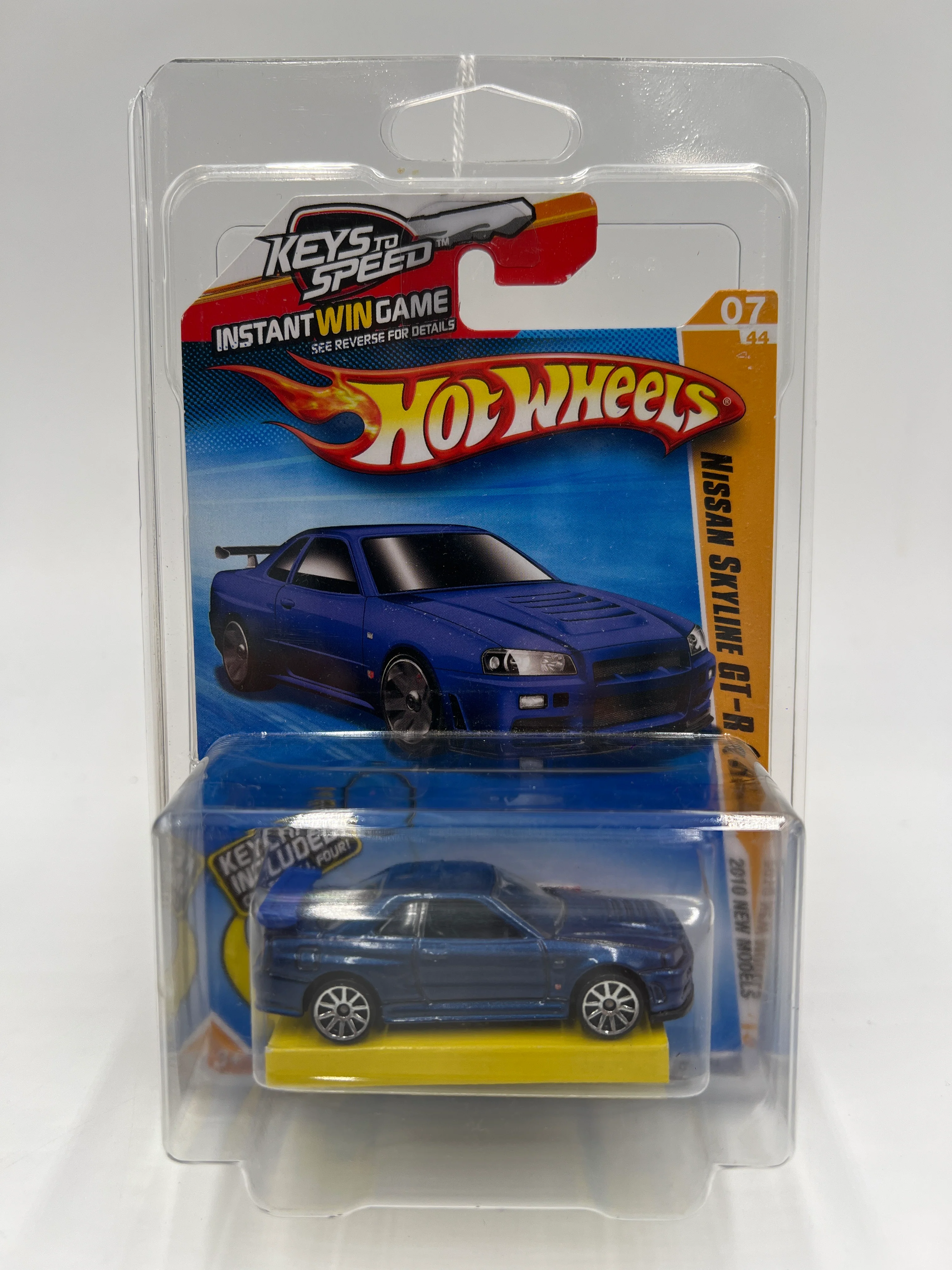 2010 Hot Wheels New Models #7 Keys To Speed Nissan Skyline GT-R R34 Blue W/Key Chain W/Protector VHTF - Image 9