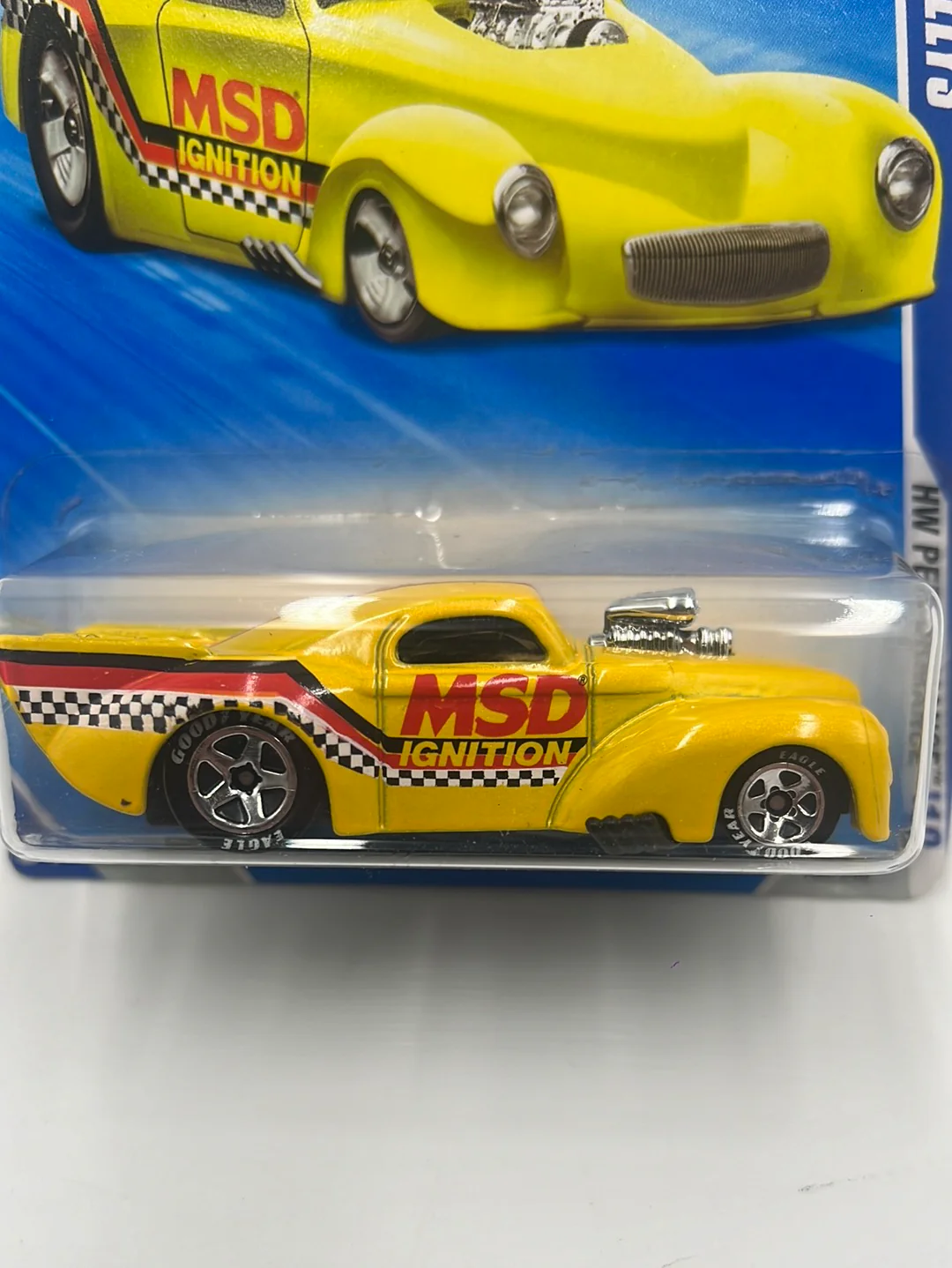 2010 Hot Wheels Performance ‘41 Willys Yellow Walmart Exclusive 106/240 236E - Image 3