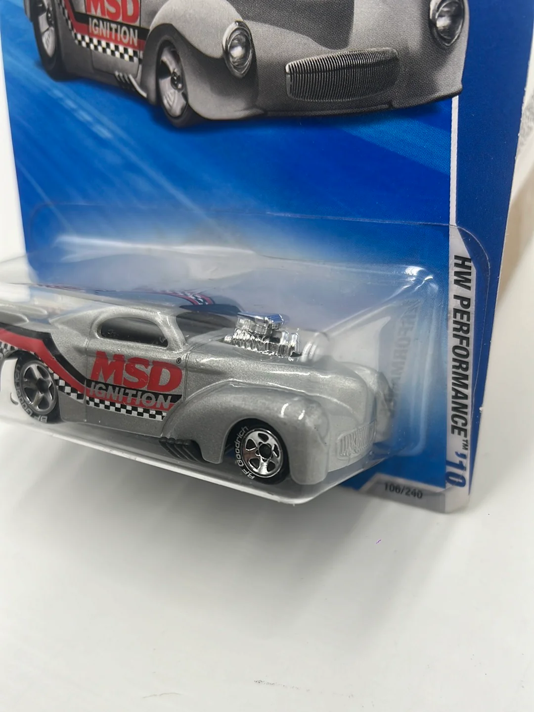 2010 Hot Wheels Performance ‘41 Willys Silver Walmart Exclusive 106/240 236F - Image 4