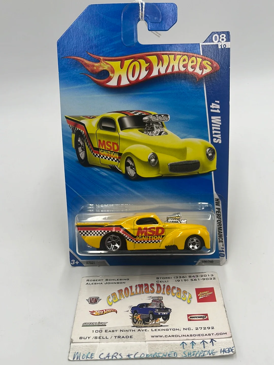 2010 Hot Wheels Performance ‘41 Willys Yellow 106/240 32B