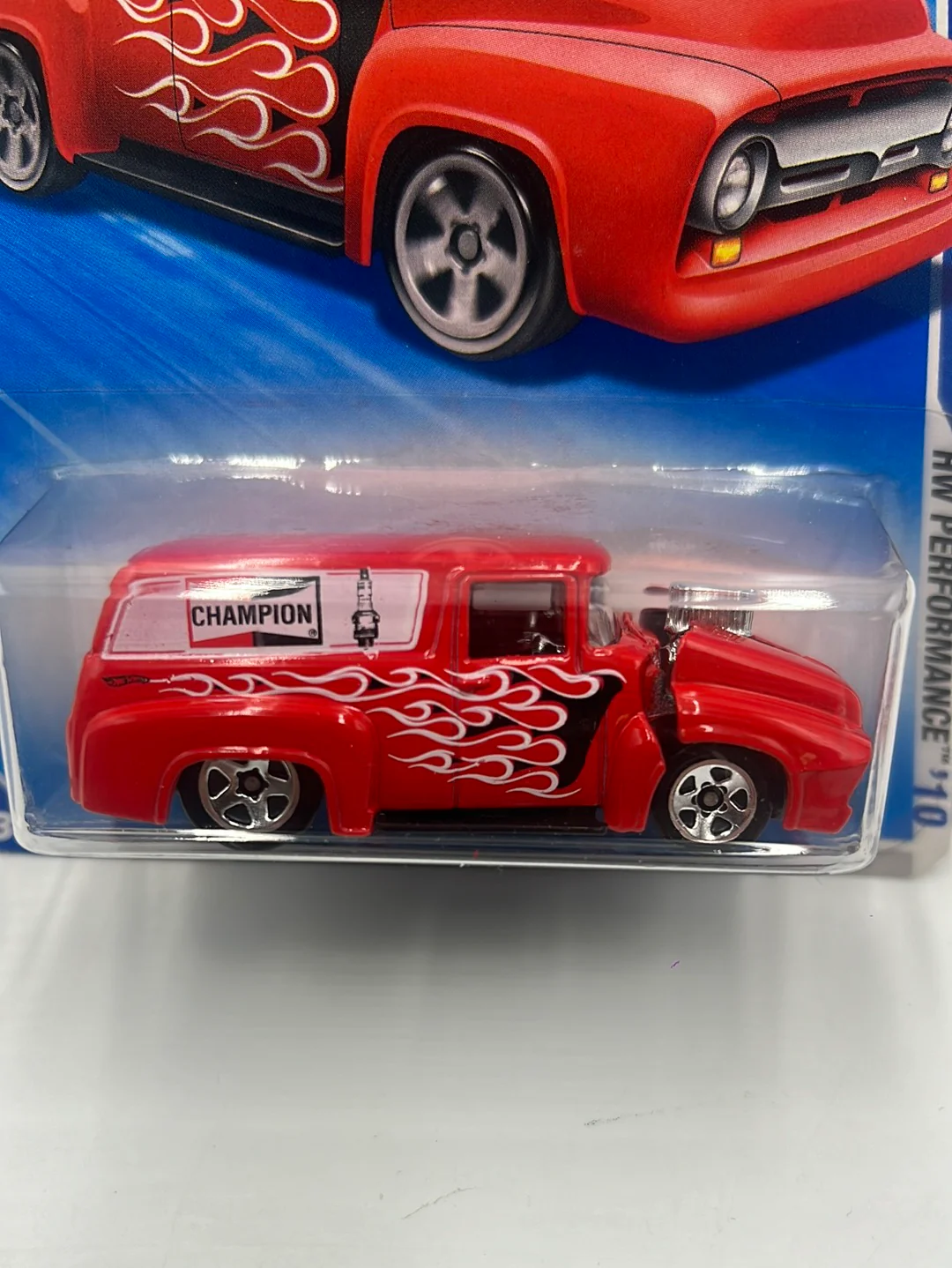 2010 Hot Wheels Performance ‘56 Ford Opening Hood Red 107/240 34B - Image 3