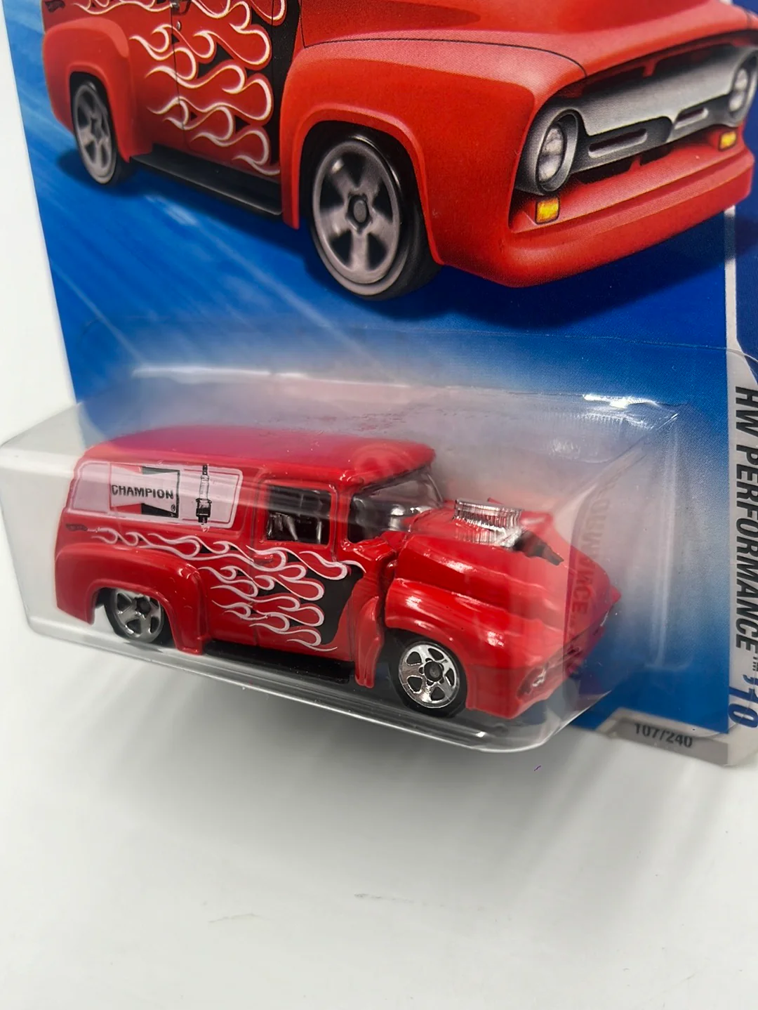 2010 Hot Wheels Performance ‘56 Ford Opening Hood Red 107/240 34B - Image 4
