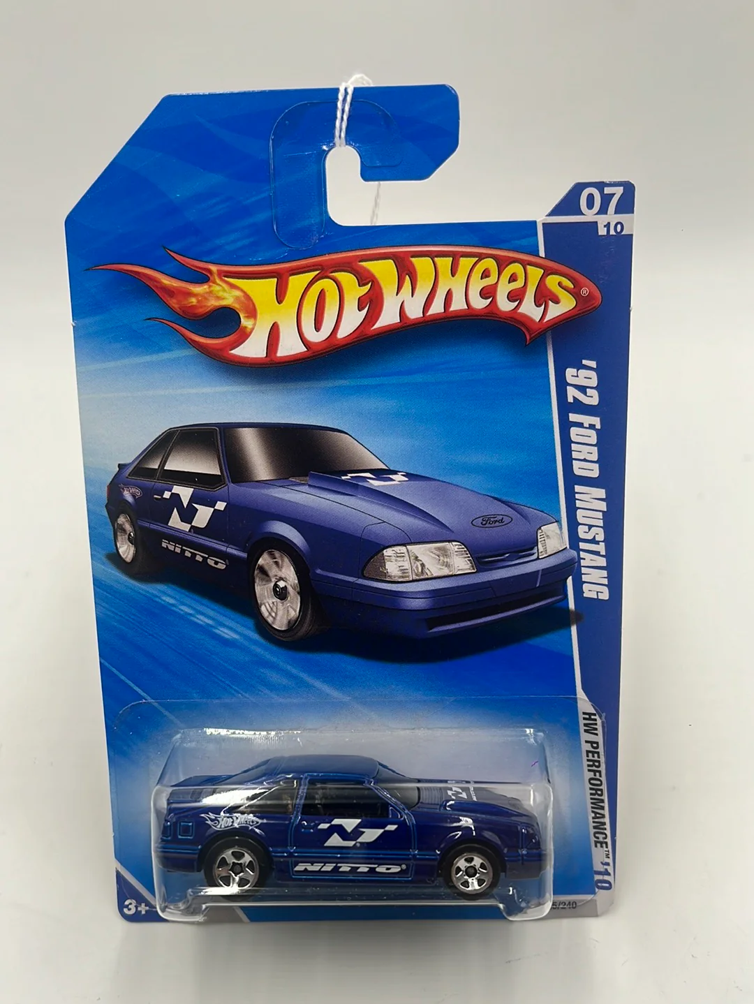 2010 Hot Wheels Performance ‘92 Ford Mustang Kmart Exclusive Blue 105/240 157A - Image 2