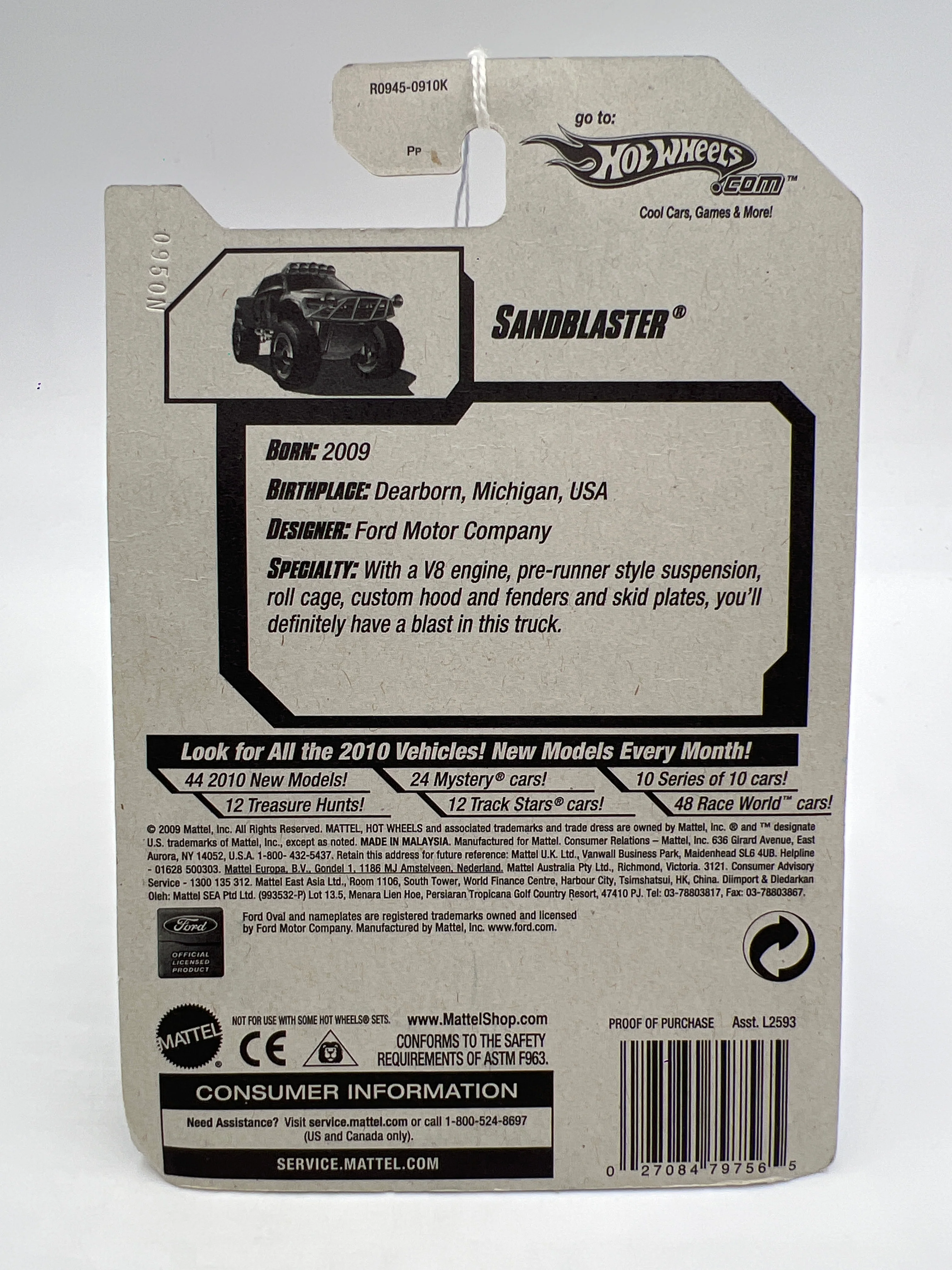 2010 Hot Wheels New Models #27 via Sandblaster Dark Green 27B - Image 6