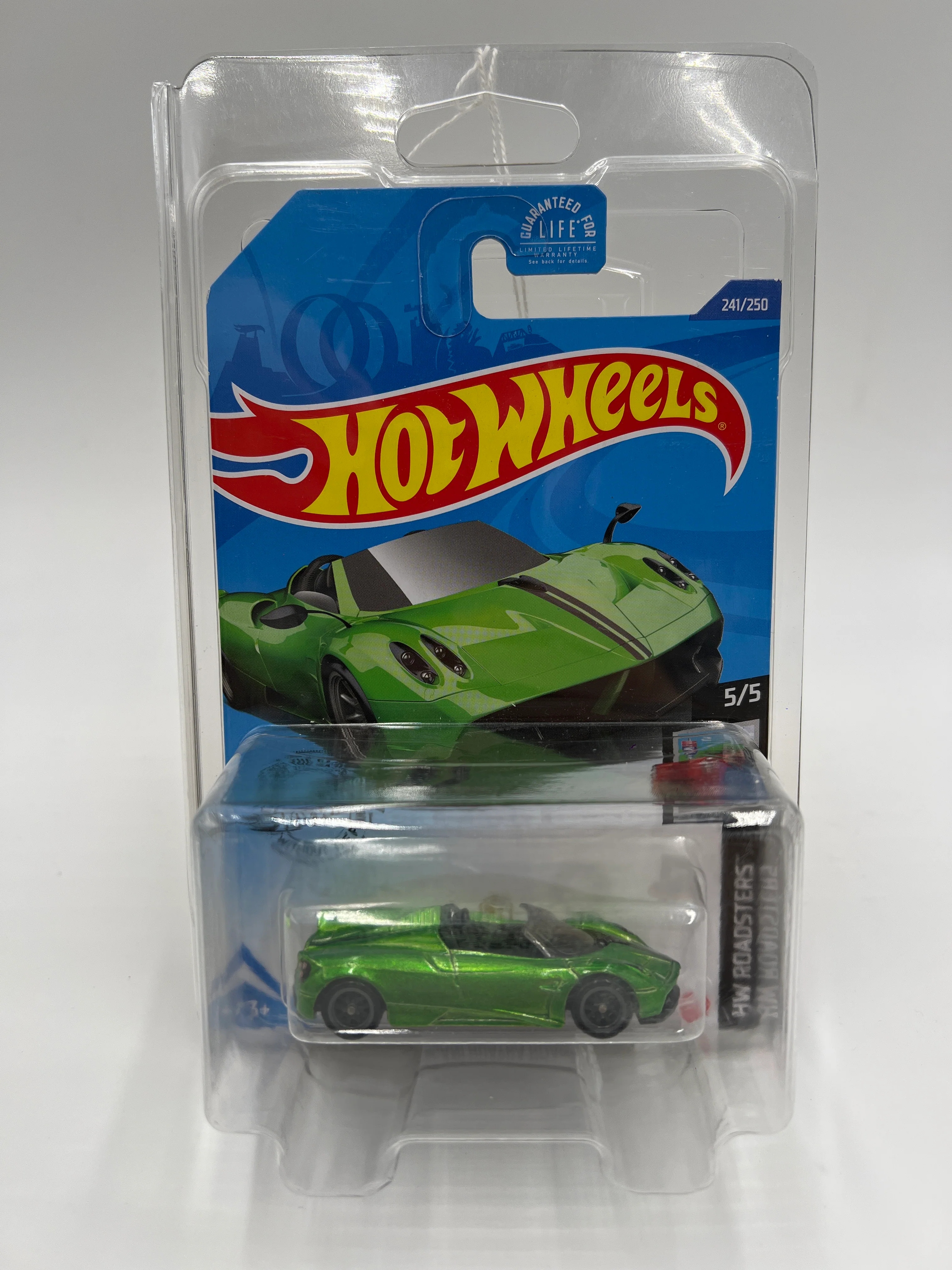 2020 Hot Wheels Super Treasure Hunt #241 17 Pagani Huayra Roadster Green W/Protector - Image 7