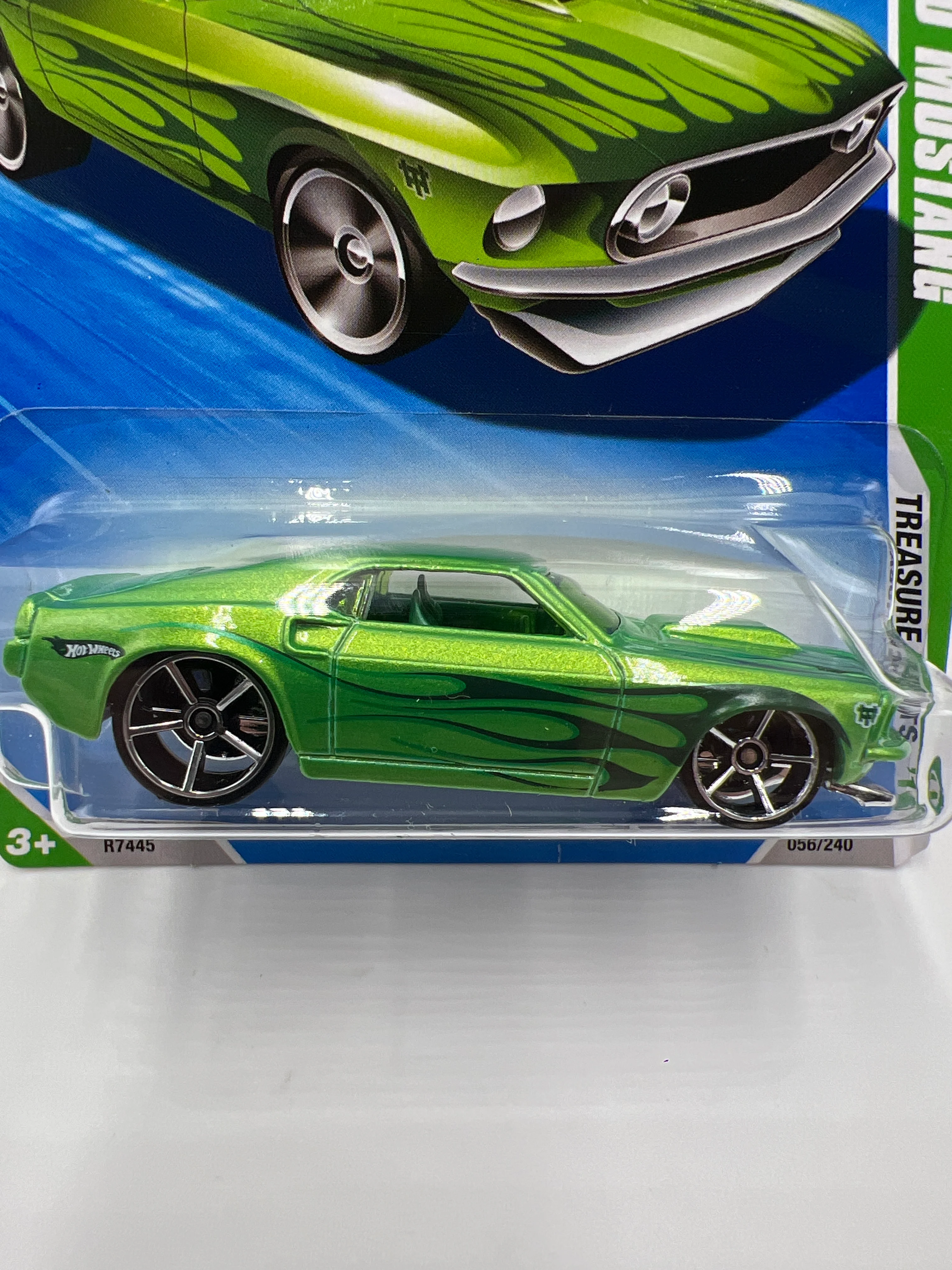 2010 Hot Wheels Treasure Hunts #56 69 Ford Mustang Green 273C - Image 3