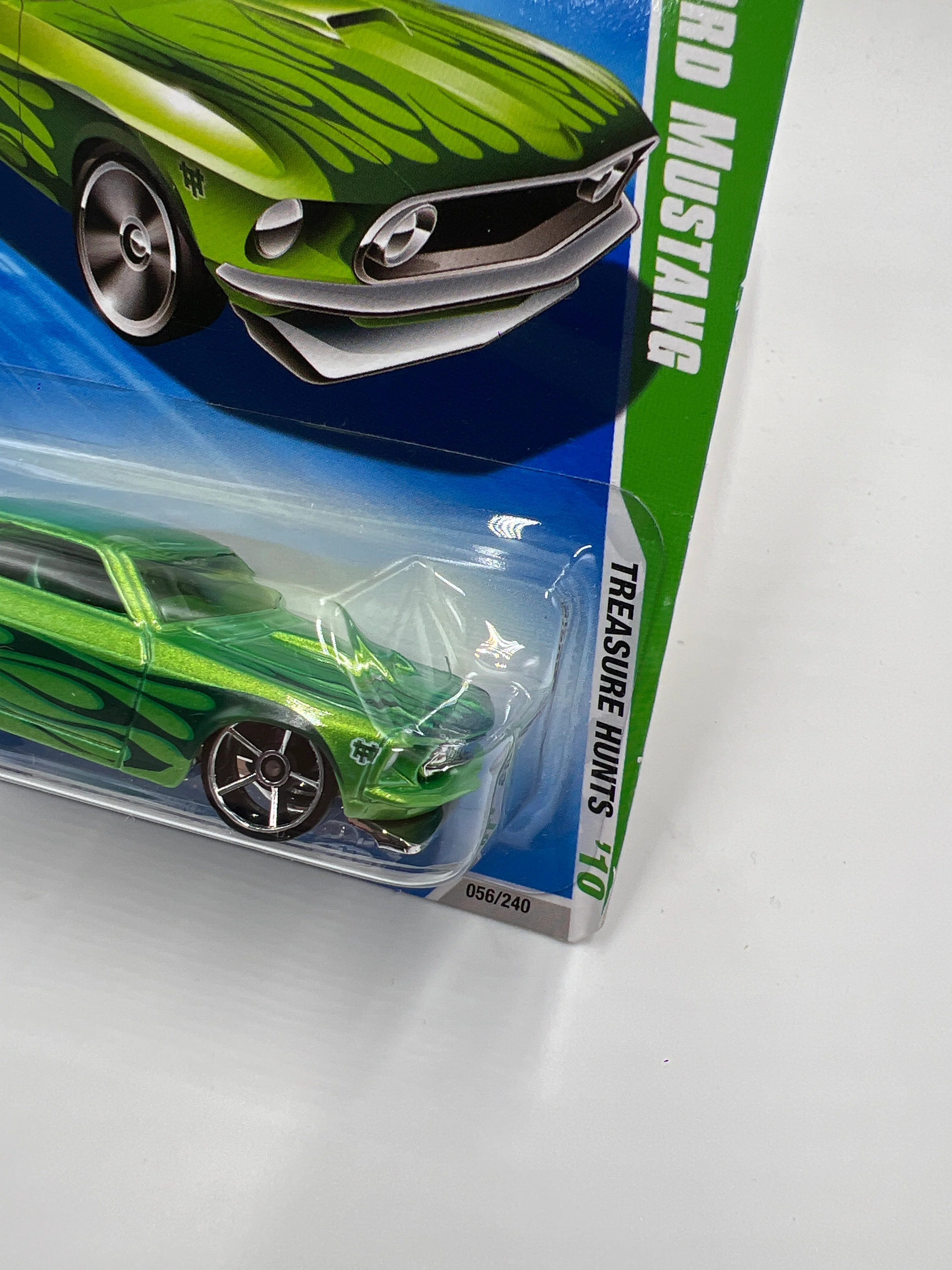 2010 Hot Wheels Treasure Hunts #56 69 Ford Mustang Green 273C - Image 4
