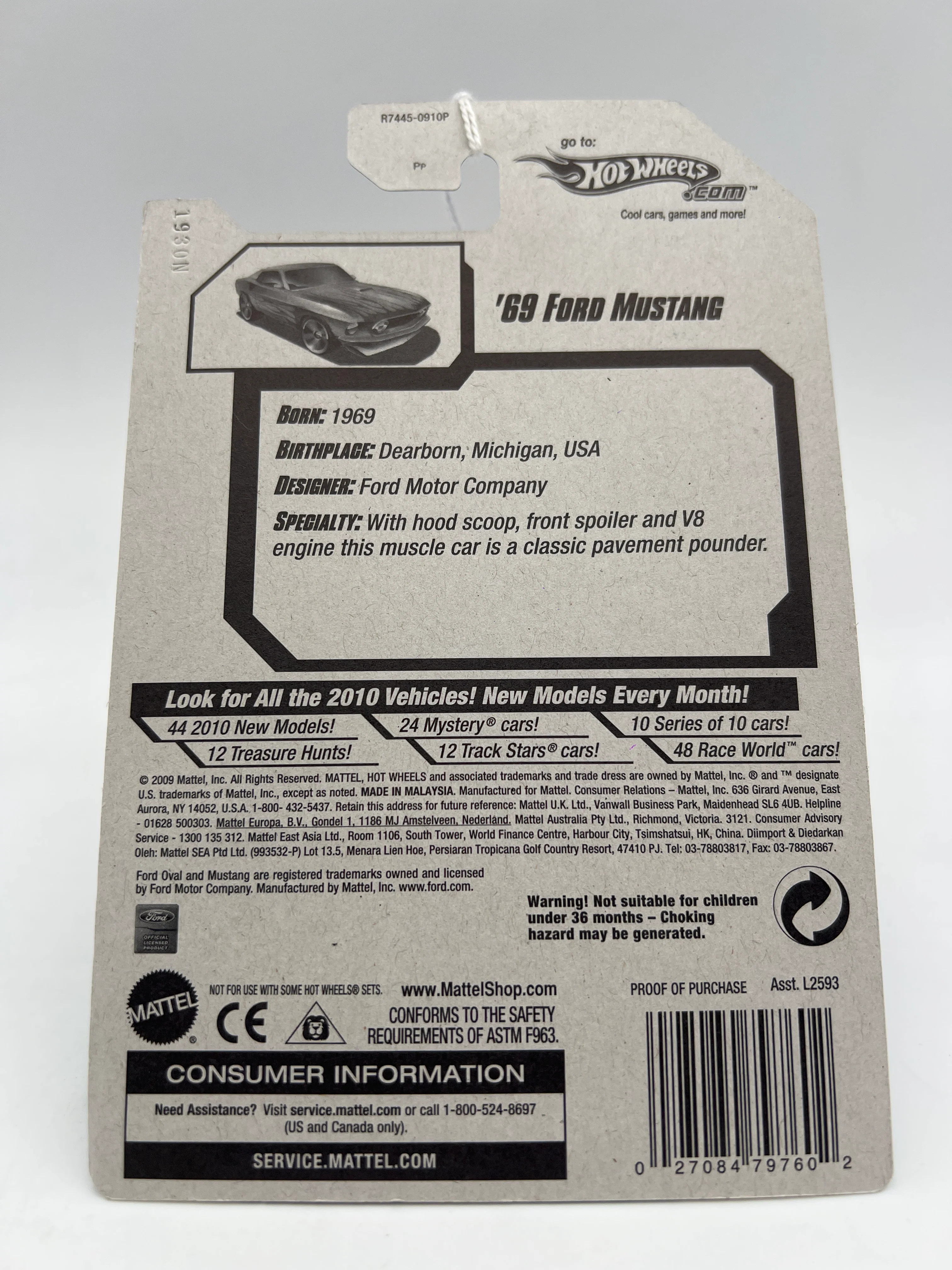 2010 Hot Wheels Treasure Hunts #56 69 Ford Mustang Green 273C - Image 7