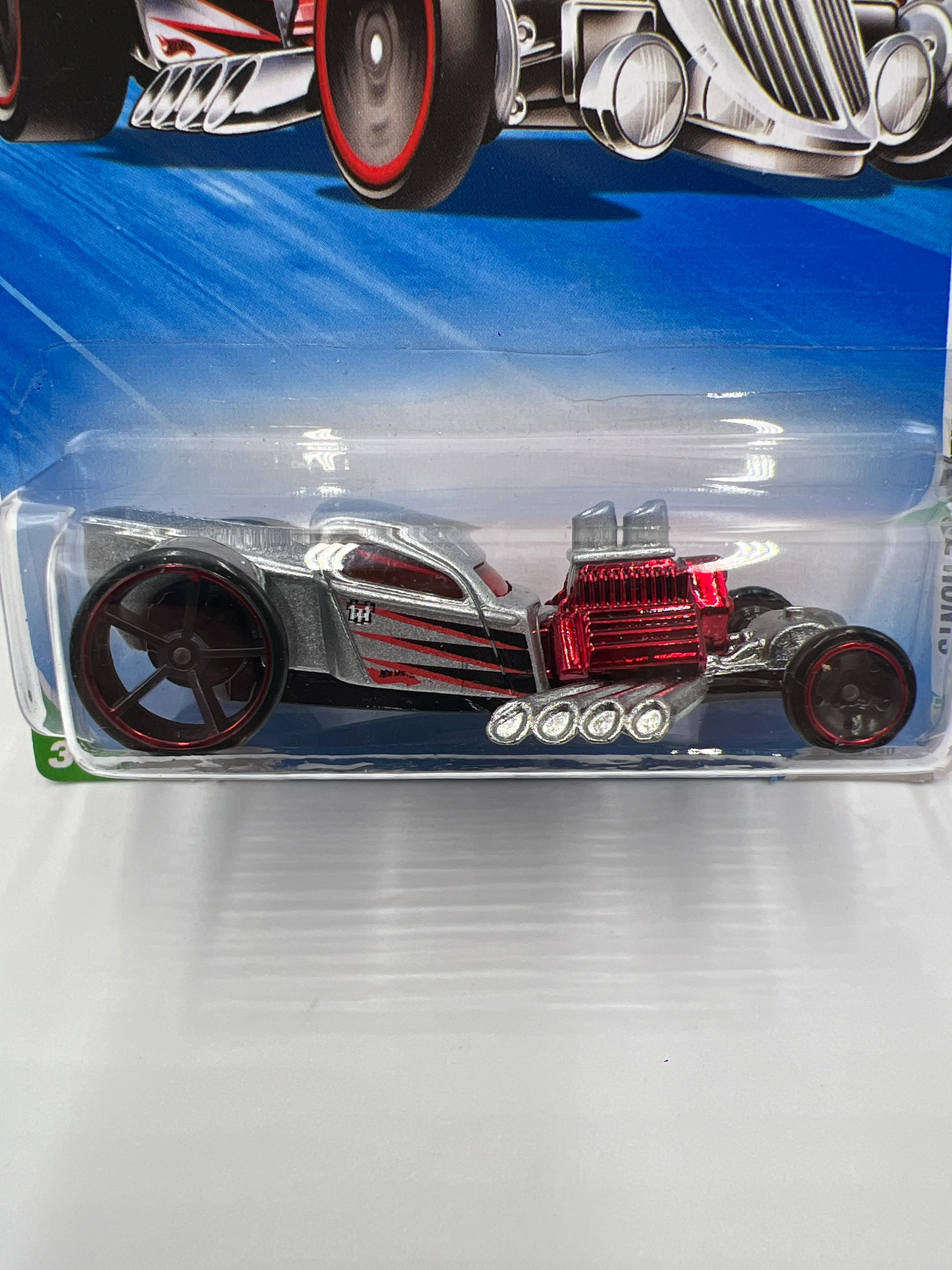 2010 Hot Wheels Treasure Hunts #48 Ratbomb Silver/Red - Image 3