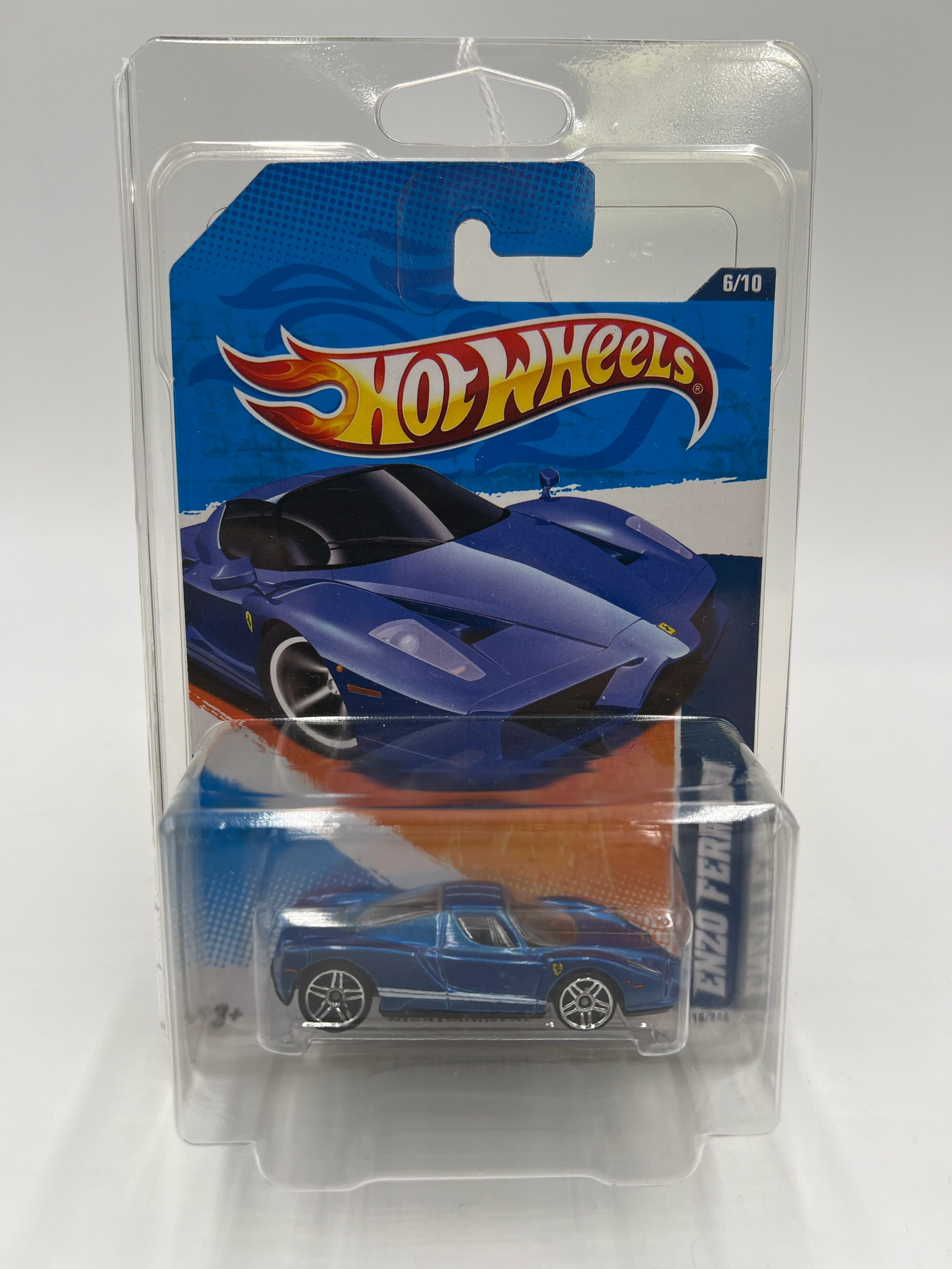2011 Hot Wheels Nightburnerz #116 Enzo Ferrari Walmart Exclusive Blue W/Protector - Image 7