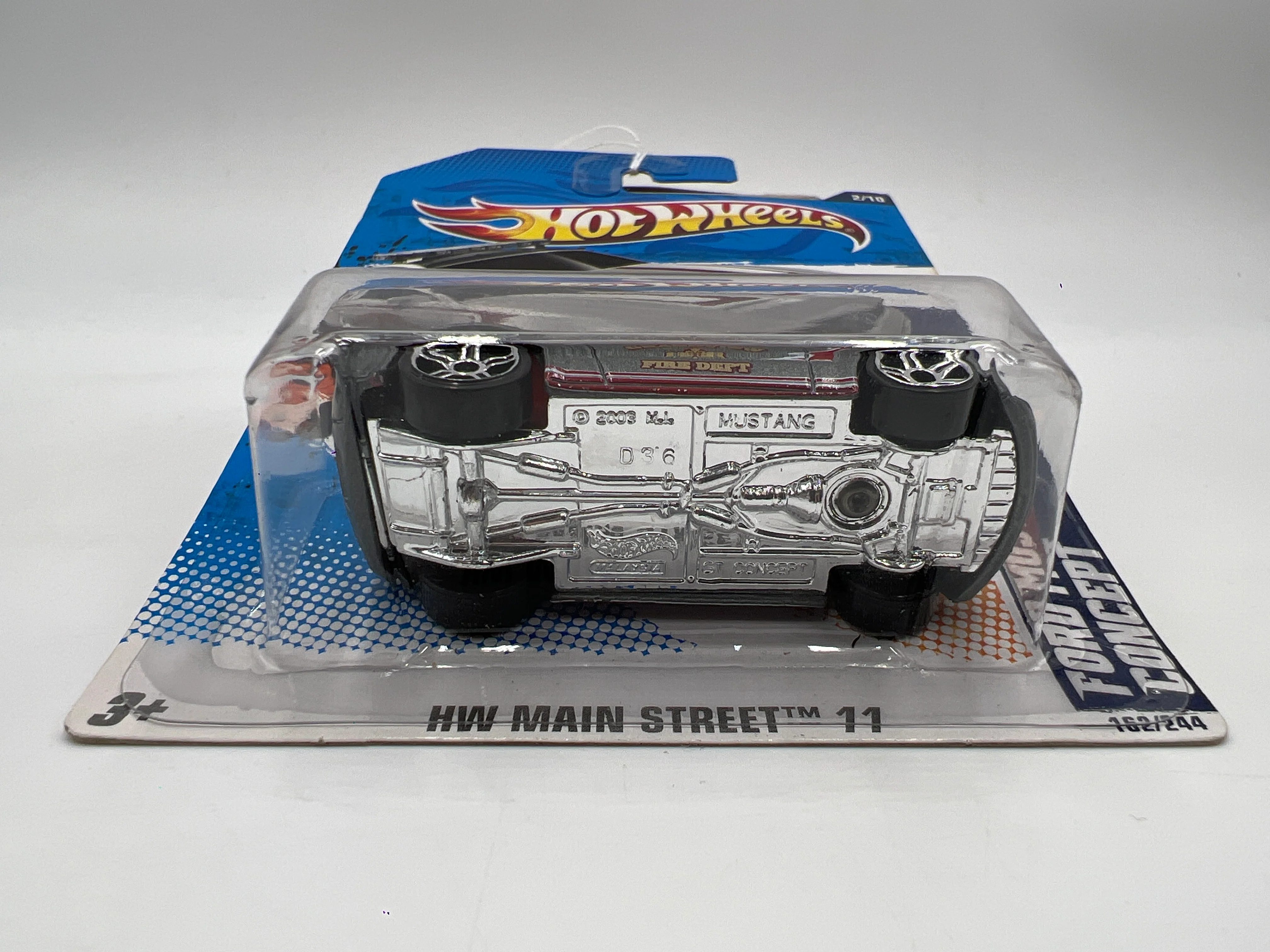 2011 Hot Wheels Main Street #162 Ford Mustang GT Concept Silver 31D - Image 6