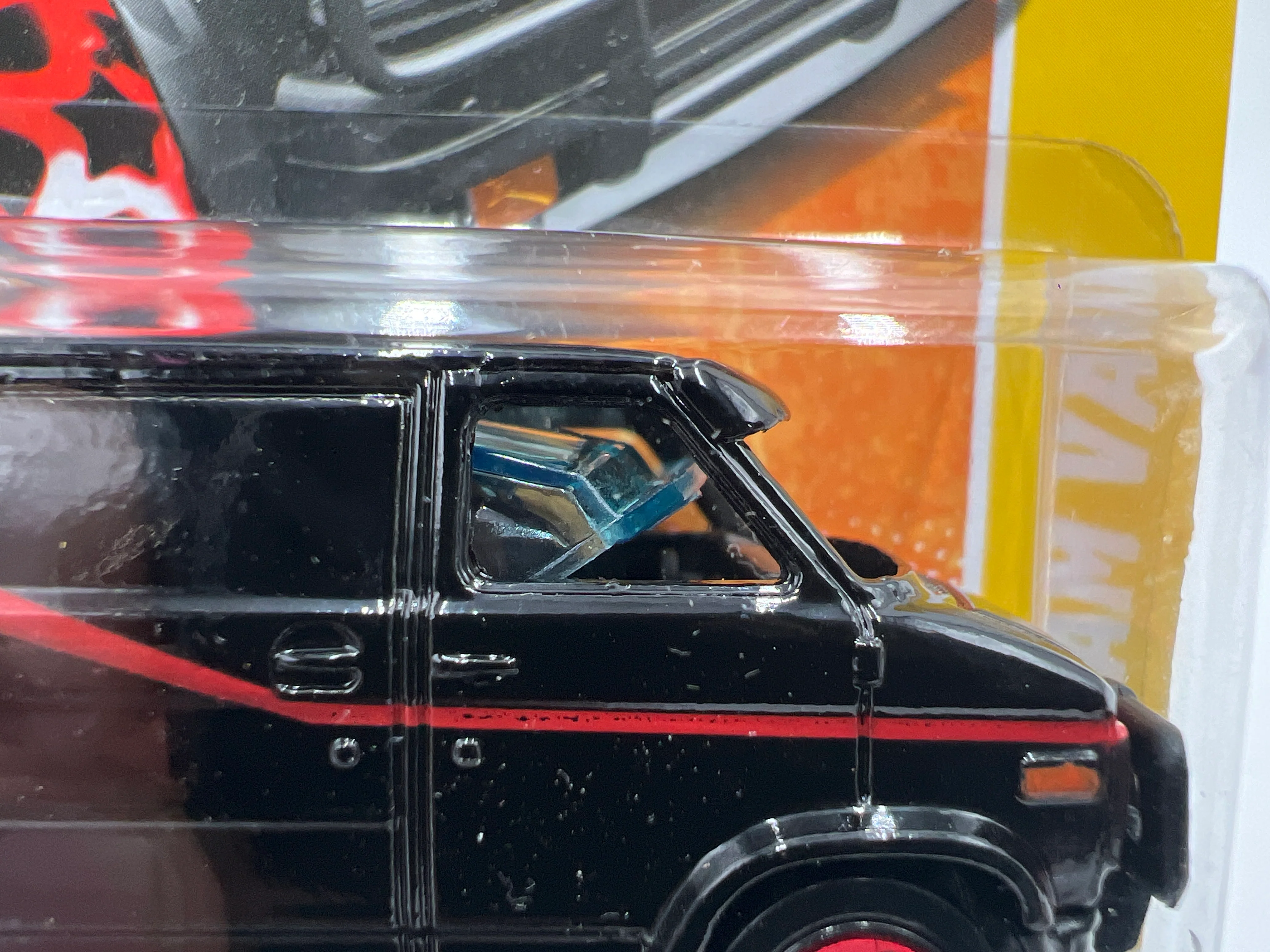 2011 Hot Wheels New Models #39 ERROR A Team Van Black W/Protector - Image 6