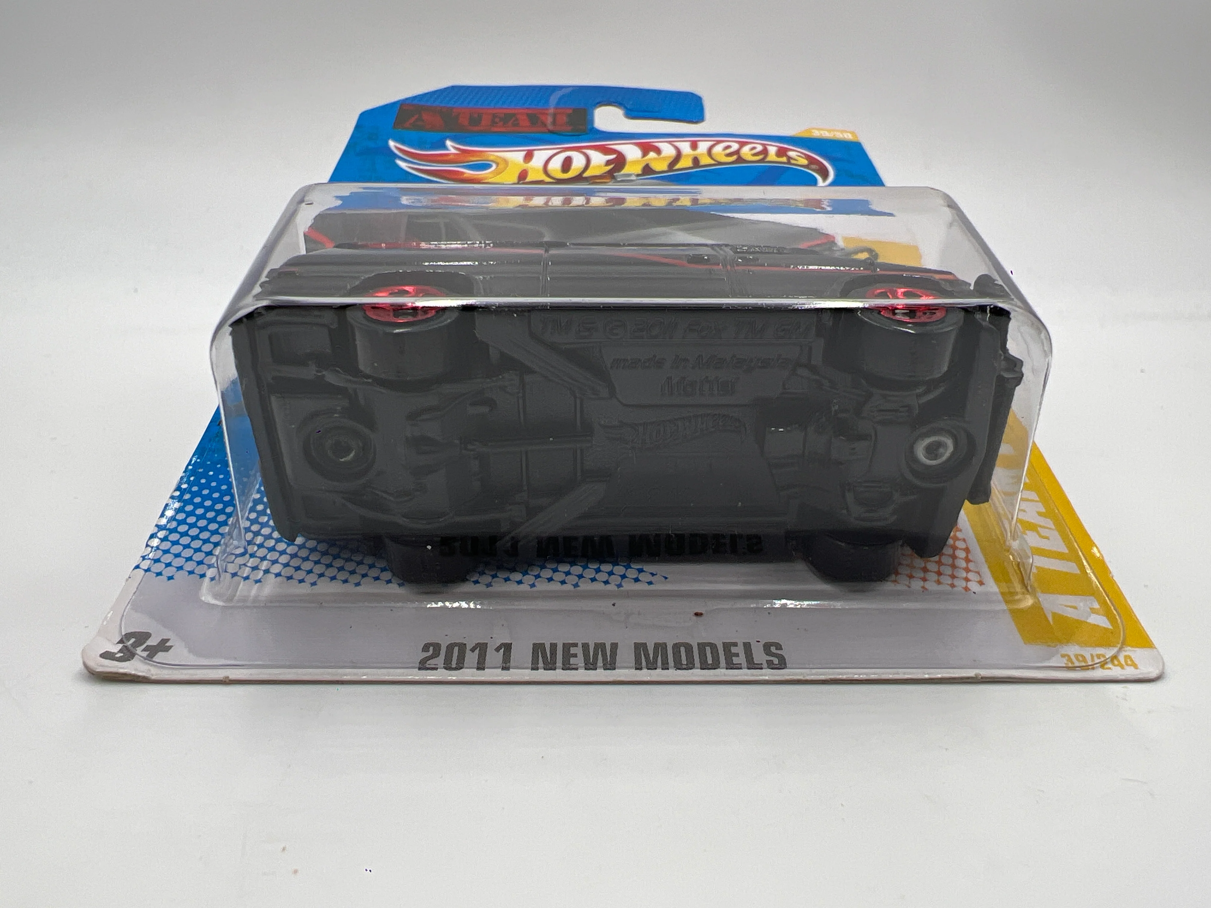 2011 Hot Wheels New Models #39 ERROR A Team Van Black W/Protector - Image 9