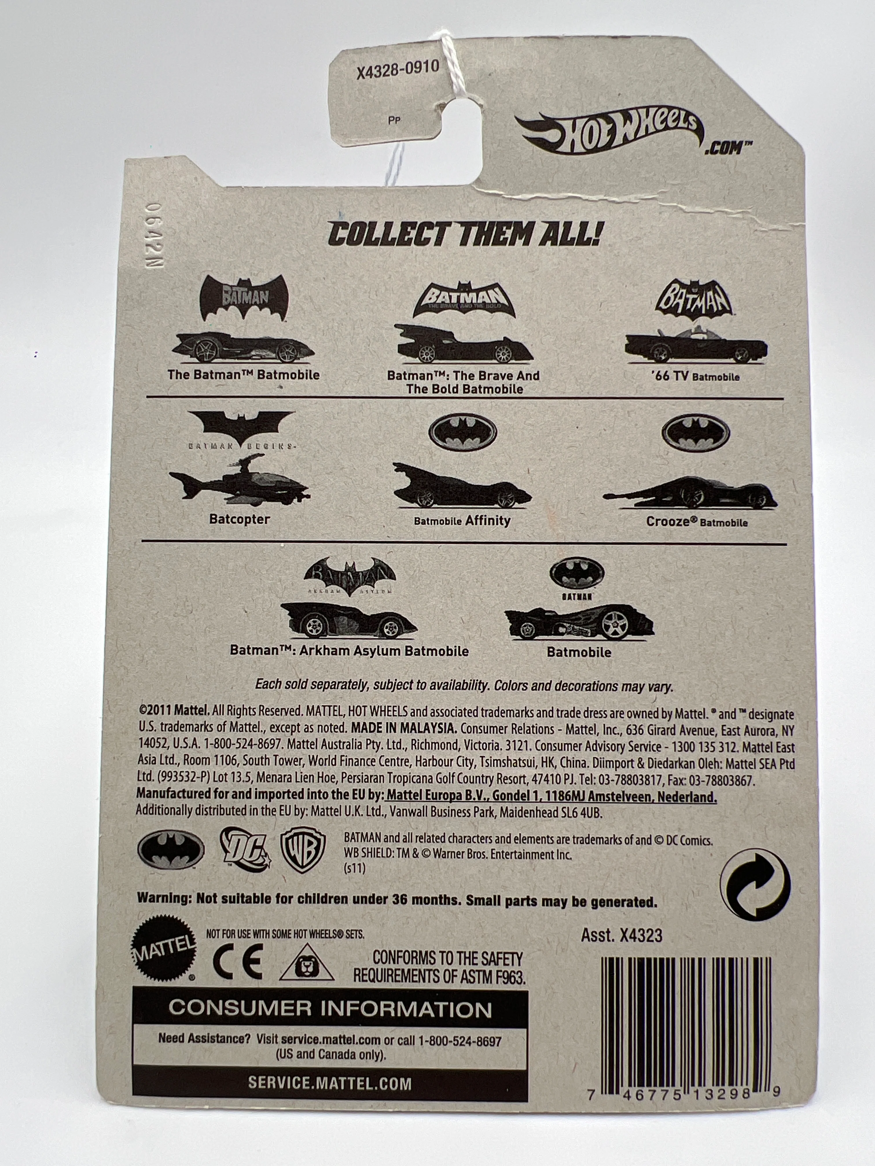 2011 Hot Wheels Batman Series #05 Batmobile Affinity Black 117E - Image 8