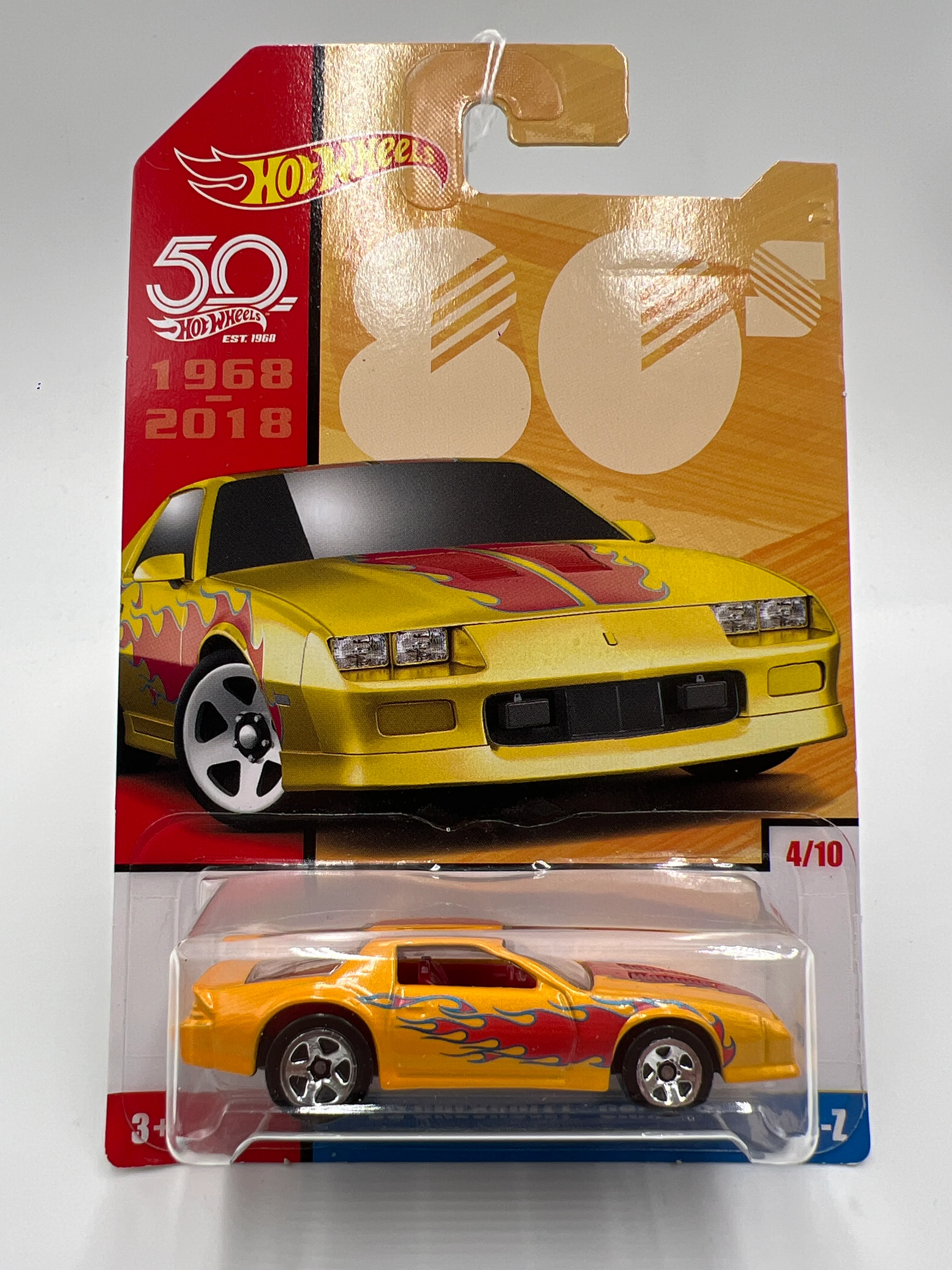 2018 Hot Wheels Target Exclusive Decades 80s #4 85 Chevrolet Camaro IROC-Z Yellow 151A - Image 2