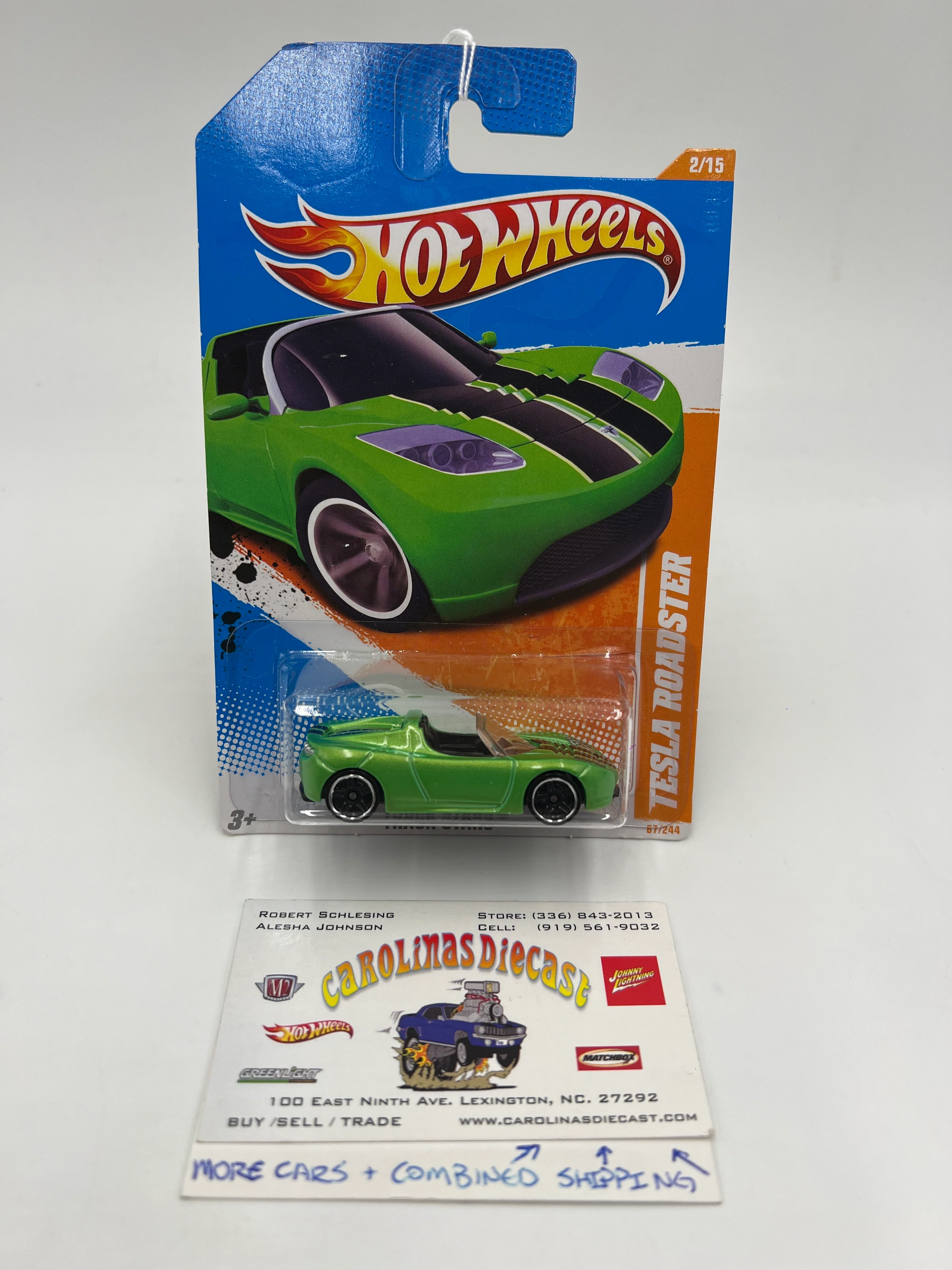 2011 Hot Wheels Track Stars #67 Tesla Roadster Green 50D