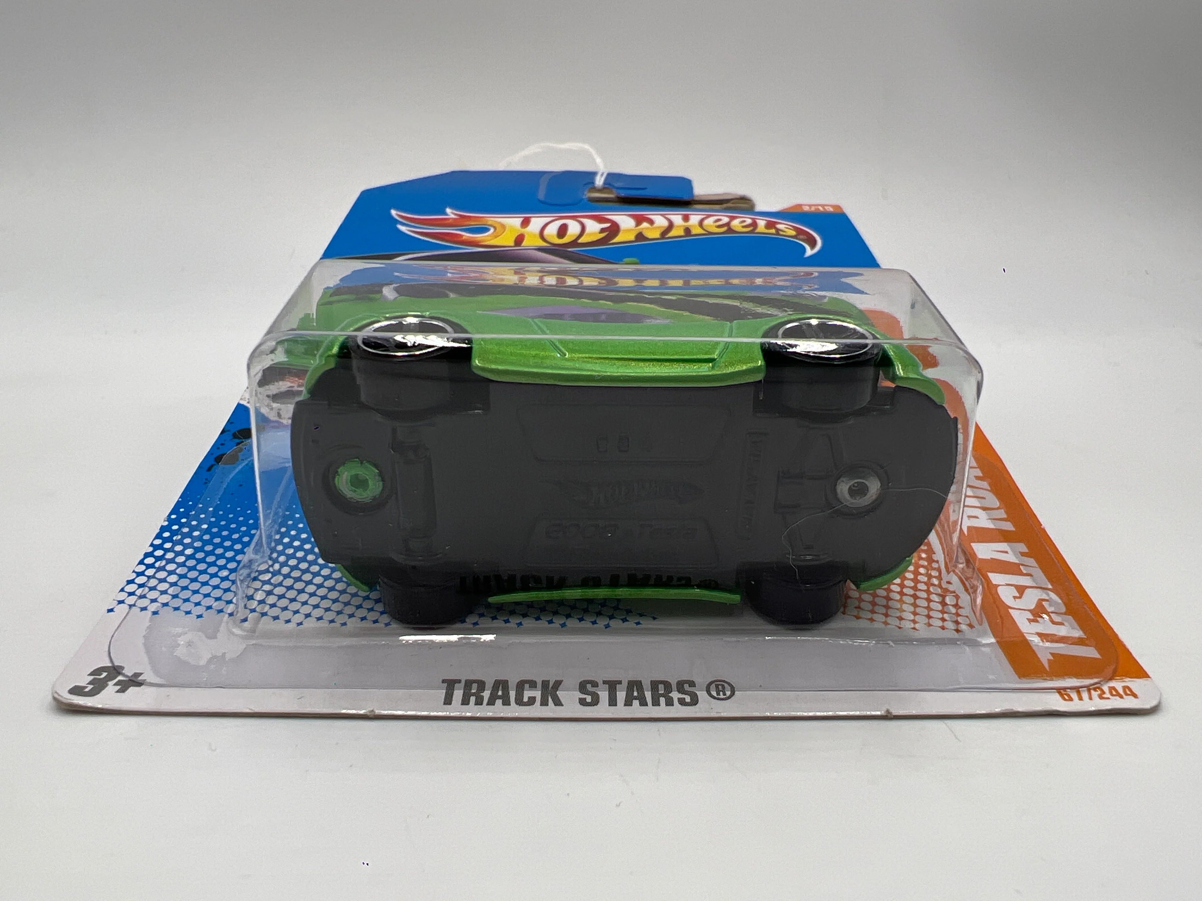 2011 Hot Wheels Track Stars #67 Tesla Roadster Green 50D - Image 6