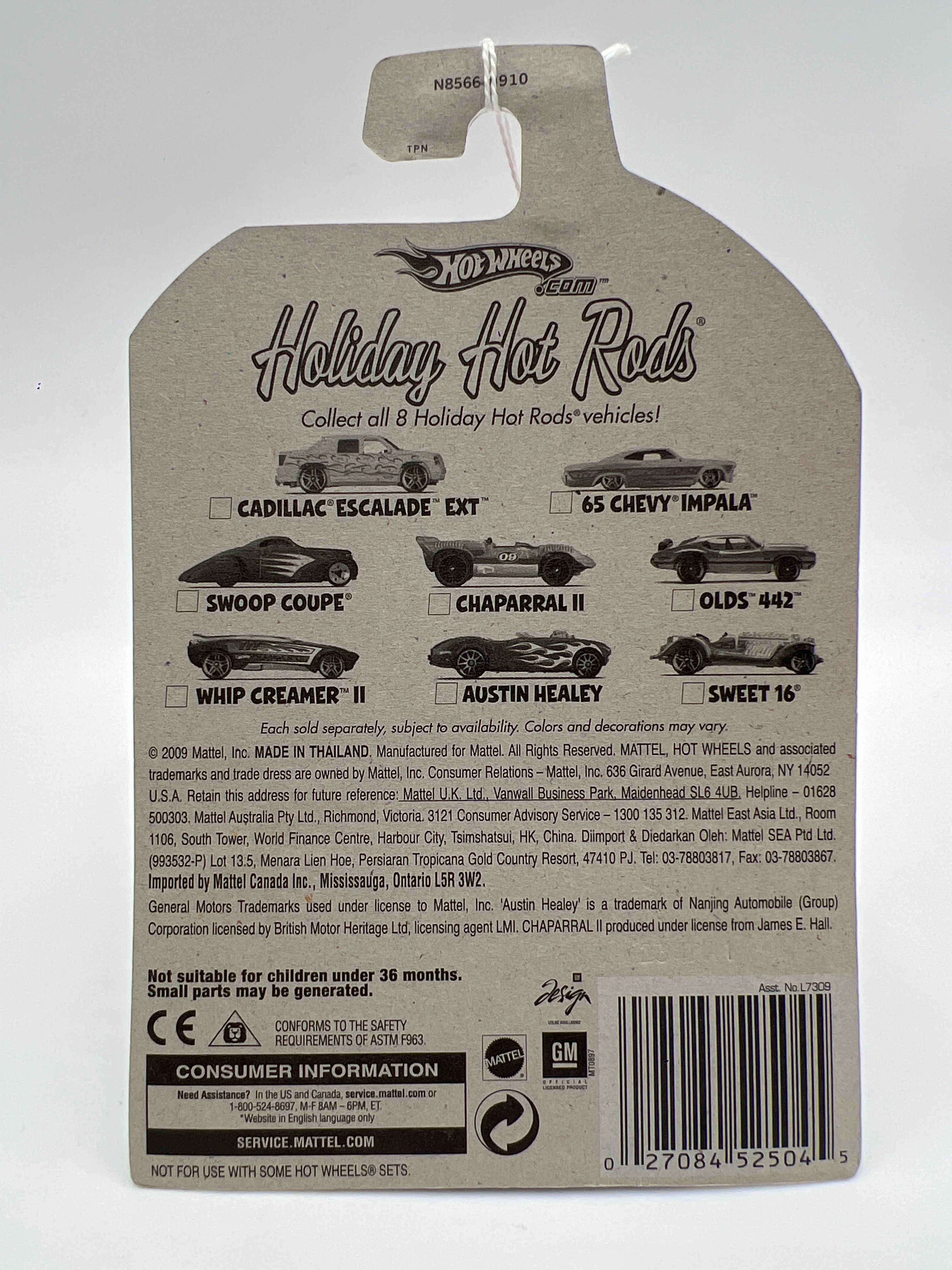 2009 Hot Wheels Holiday Hot Rods Olds 442 Silver 152A - Image 6