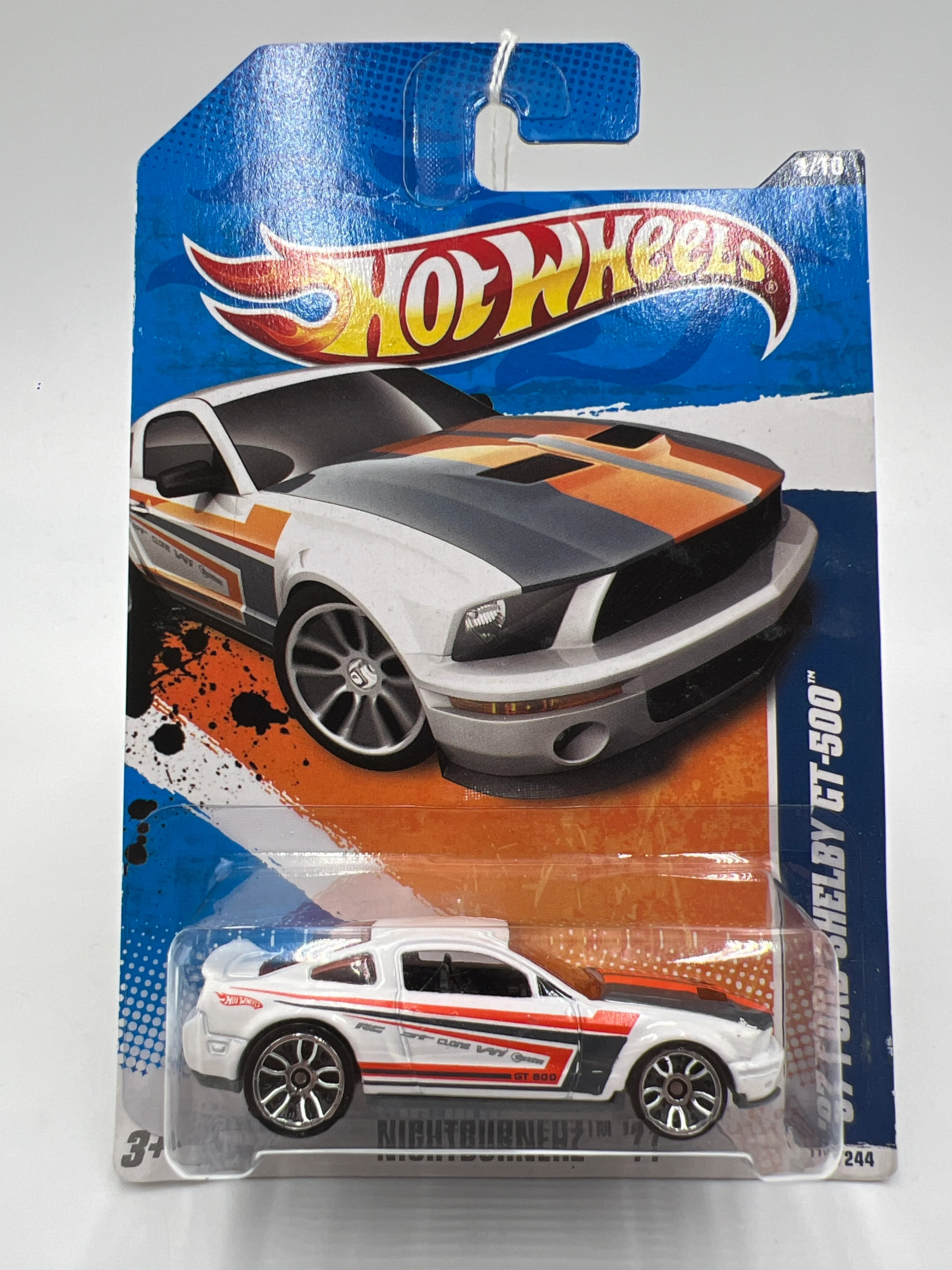 2011 Hot Wheels Nightburnerz #111 07 Ford Shelby GT-500 White 32D - Image 2