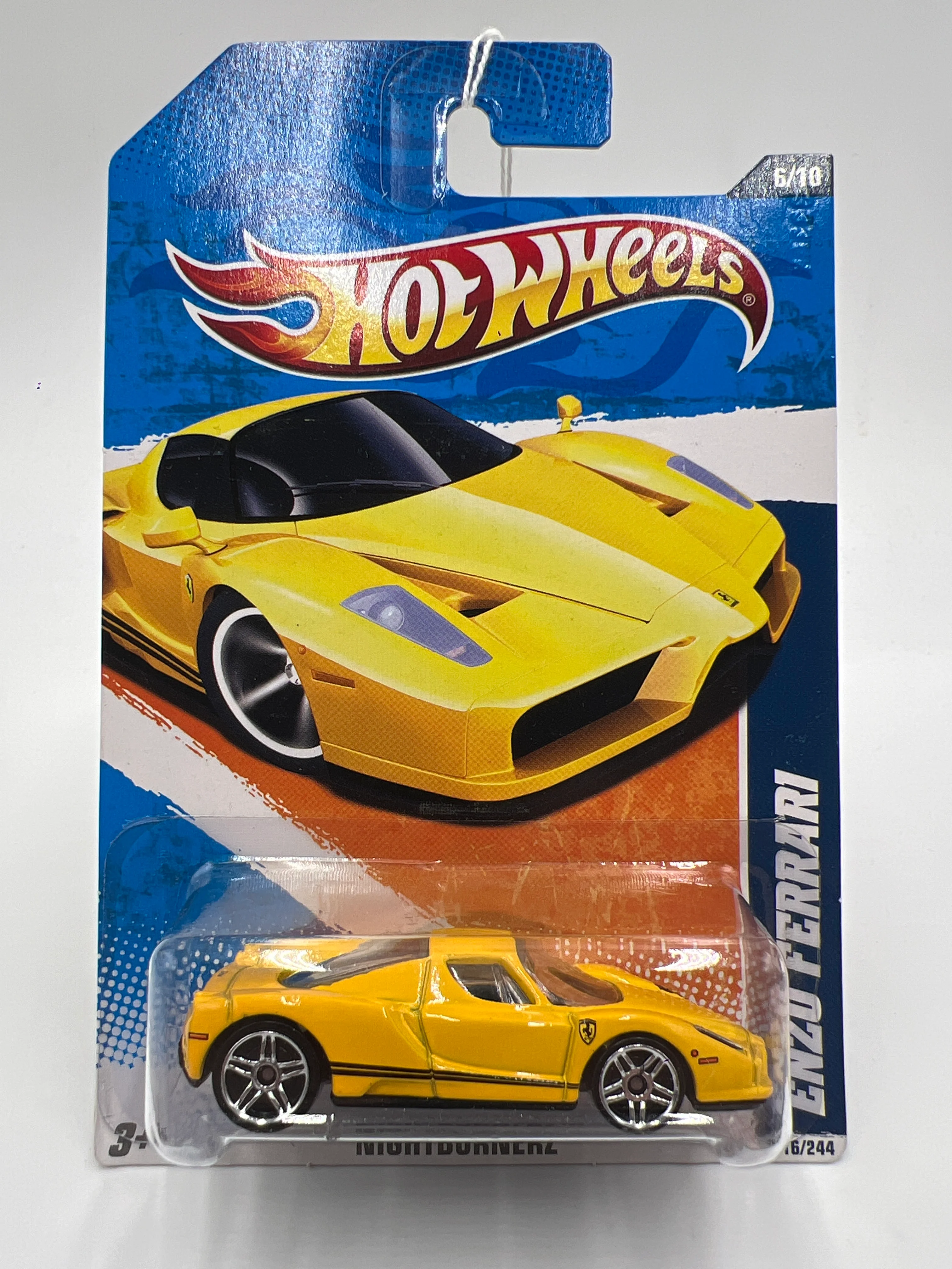 2011 Hot Wheels Nightburnerz #116 Enzo Ferrari Yellow SR - Image 2