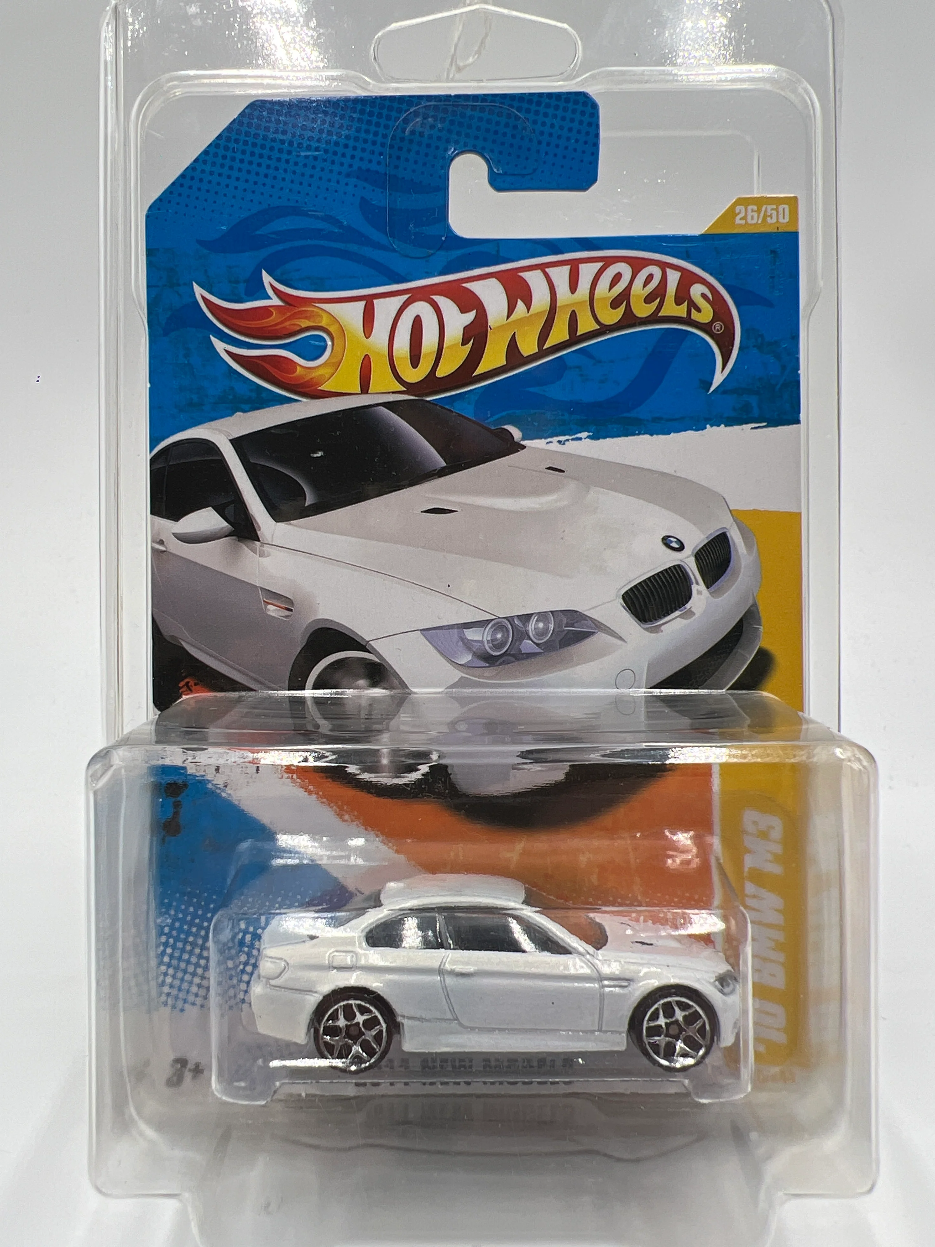 2011 Hot Wheels New Models #26 10 BMW M3 White W/Protector - Image 8