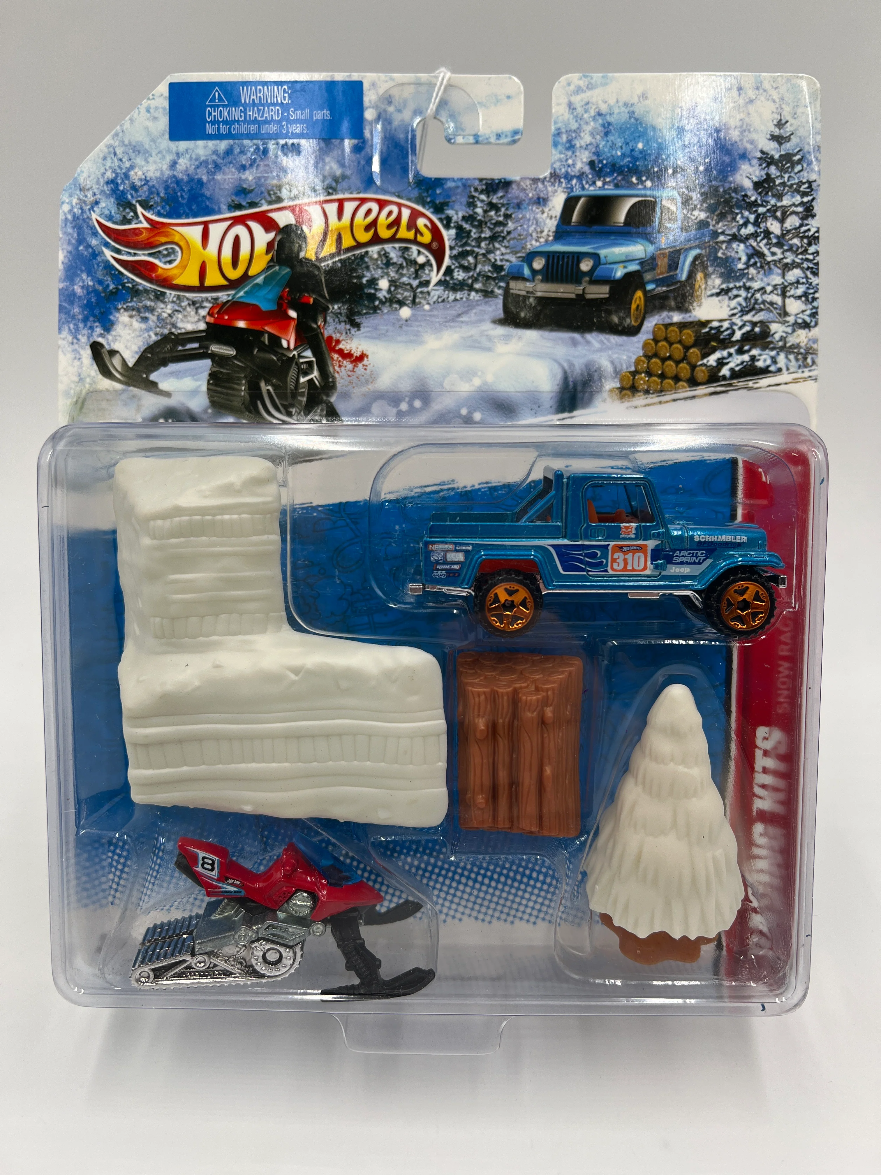 2011 Hot Wheels Racing Kits #1 Snow Race Jeep Scrambler / Snowmobile SR - Image 2