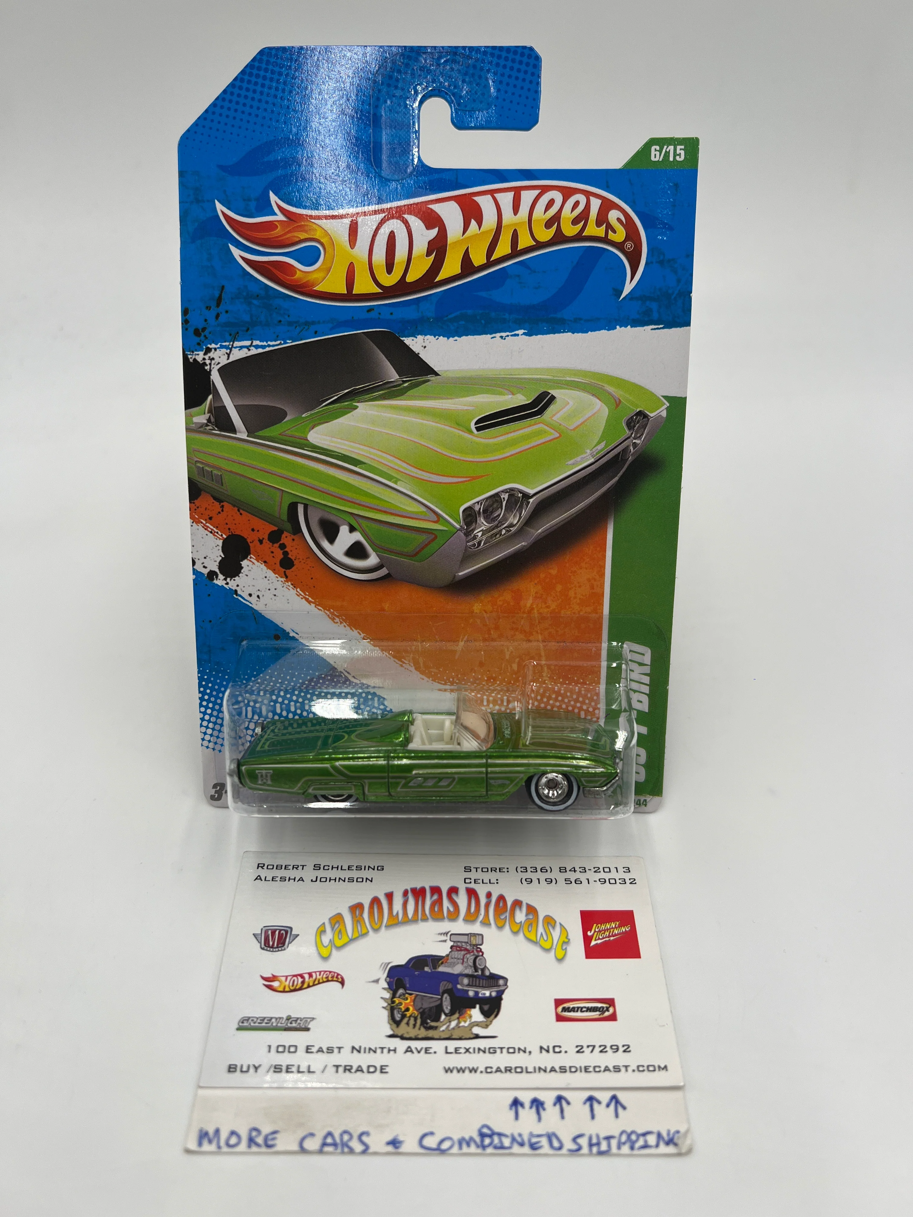 2011 Hot Wheels Super Treasure Hunt #56 63 T-Bird Green W/ Protector