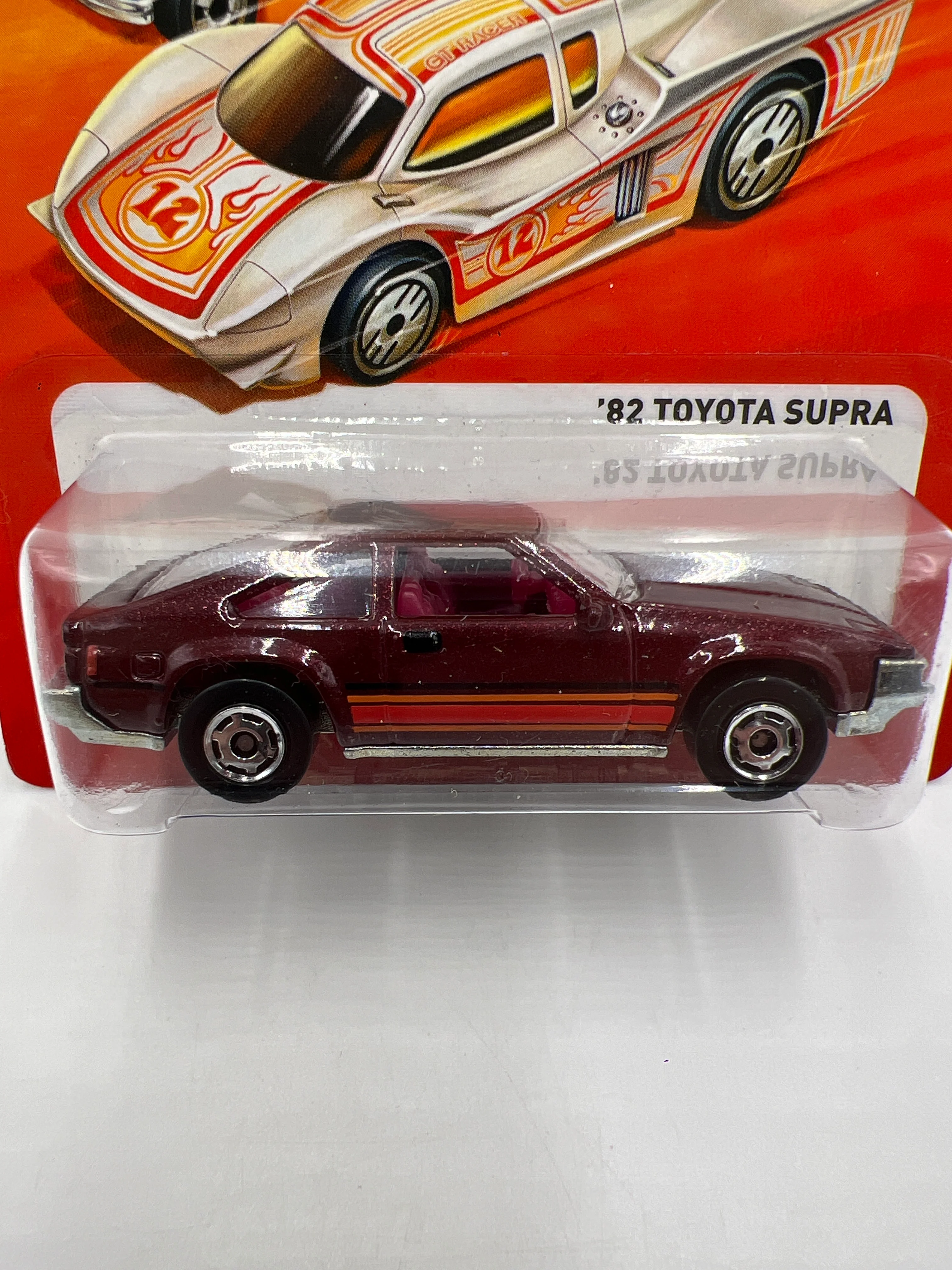 2011 Hot Wheels The Hot Ones 82 Toyota Supra Burgundy VHTF W/Protector - Image 2