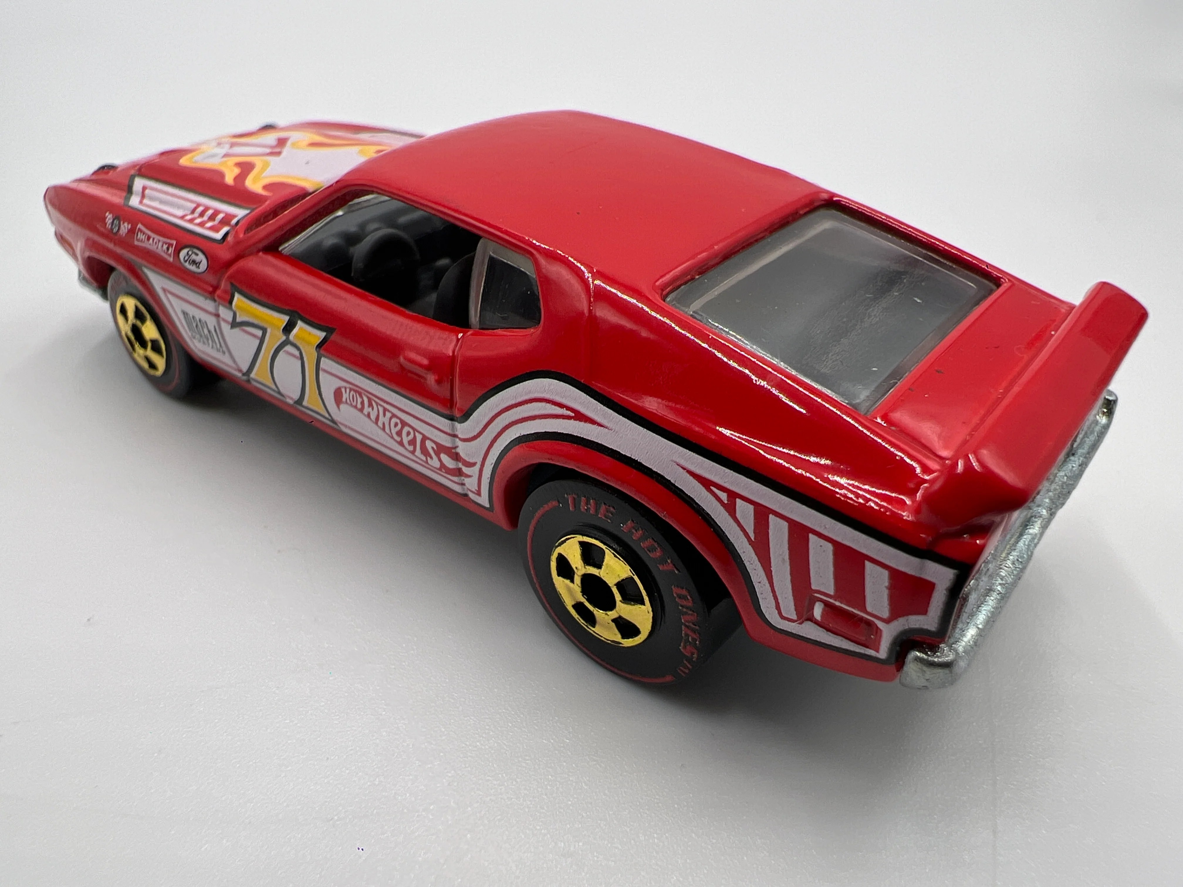 2011 Hot Wheels The Hot Ones CHASE 71 Ford Mustang Mach 1 Red Loose - Image 3