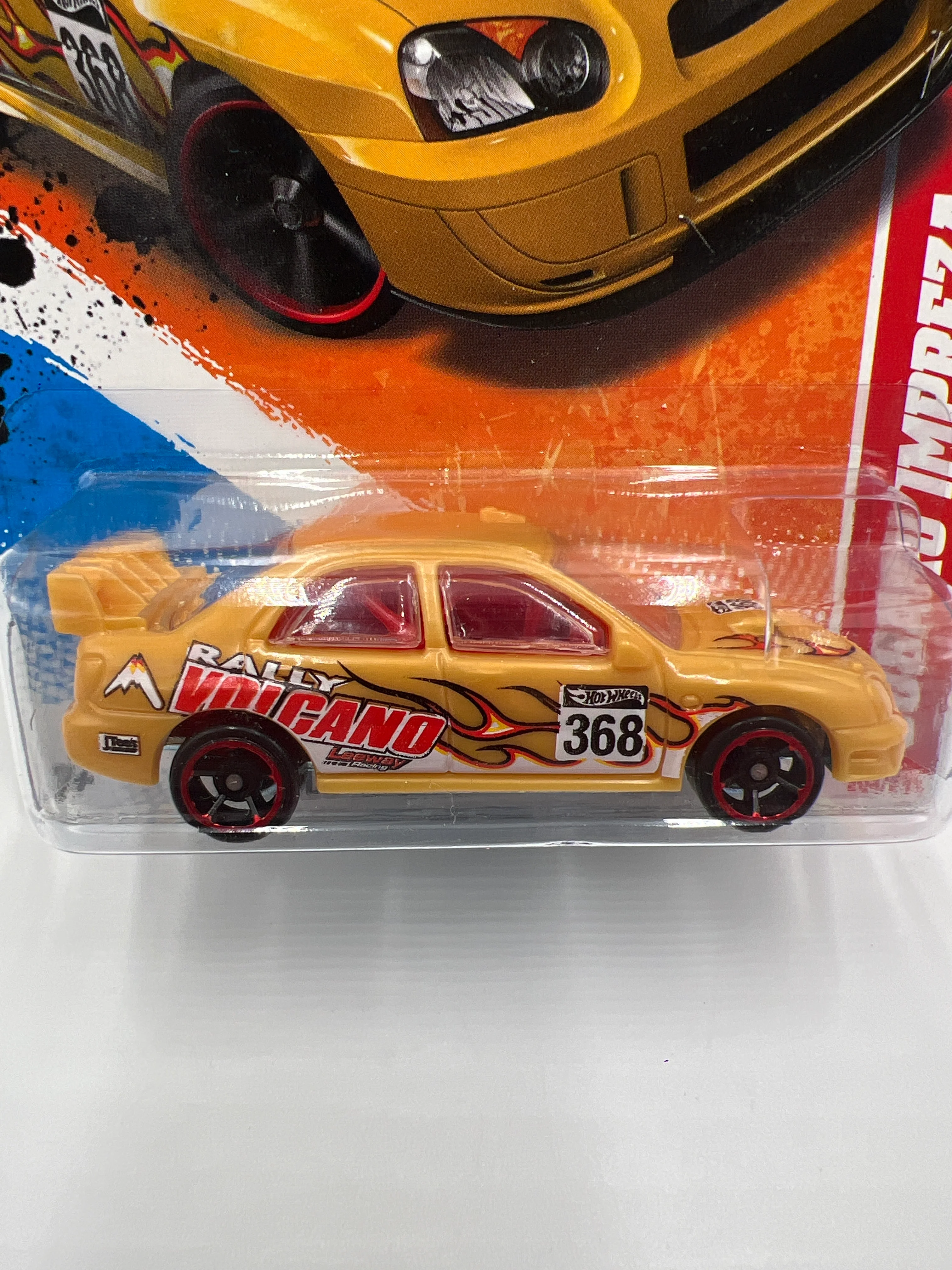 2011 Hot Wheels Thrill Racers Volcano #204 Subaru Impreza Gold - Image 3