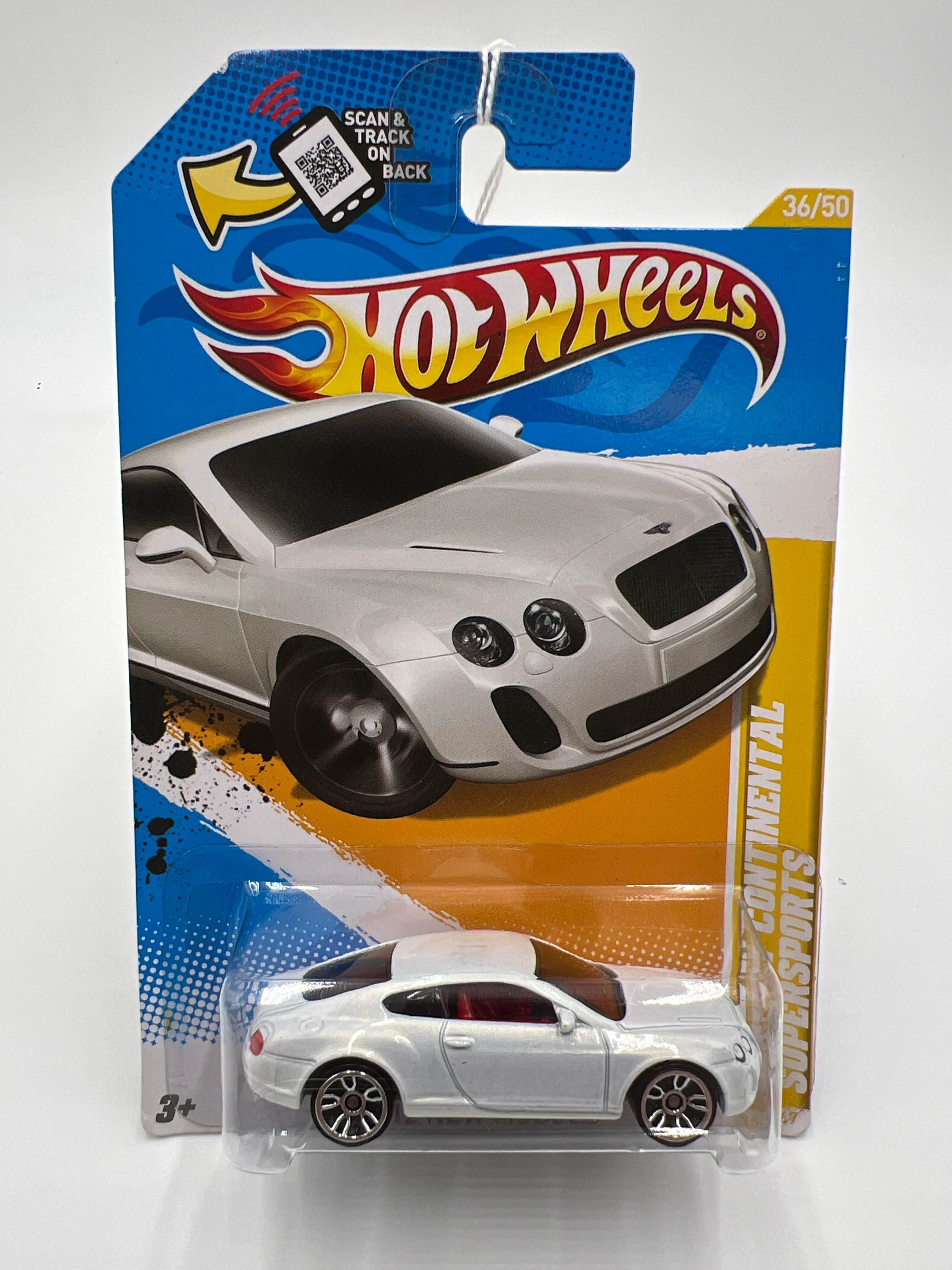 2012 Hot Wheels New Models #36 Bentley Continental Supersports White 68A - Image 2