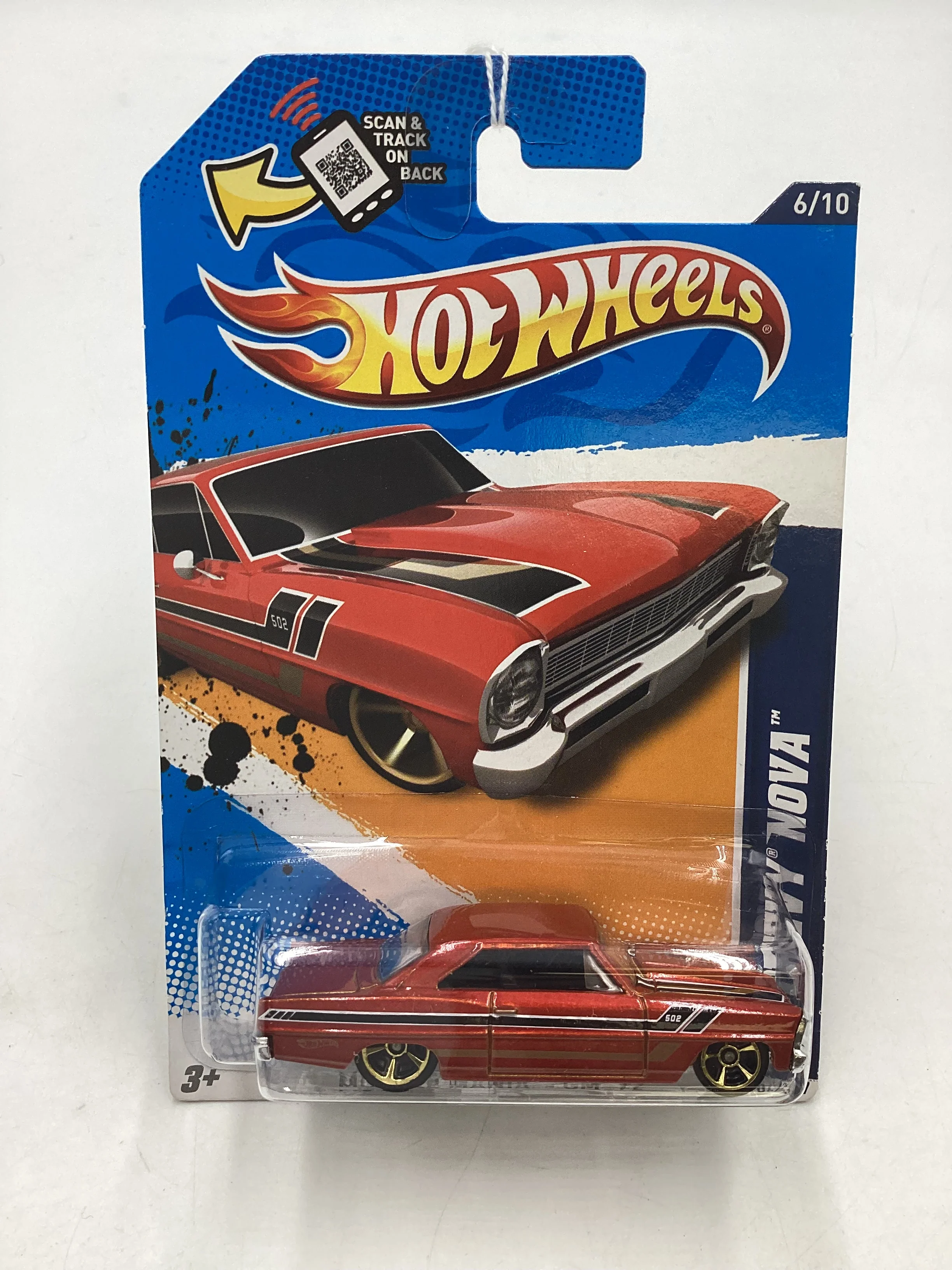 2012 Hot Wheels #106 66 Chevy Nova Burnt Orange 17B - Image 2