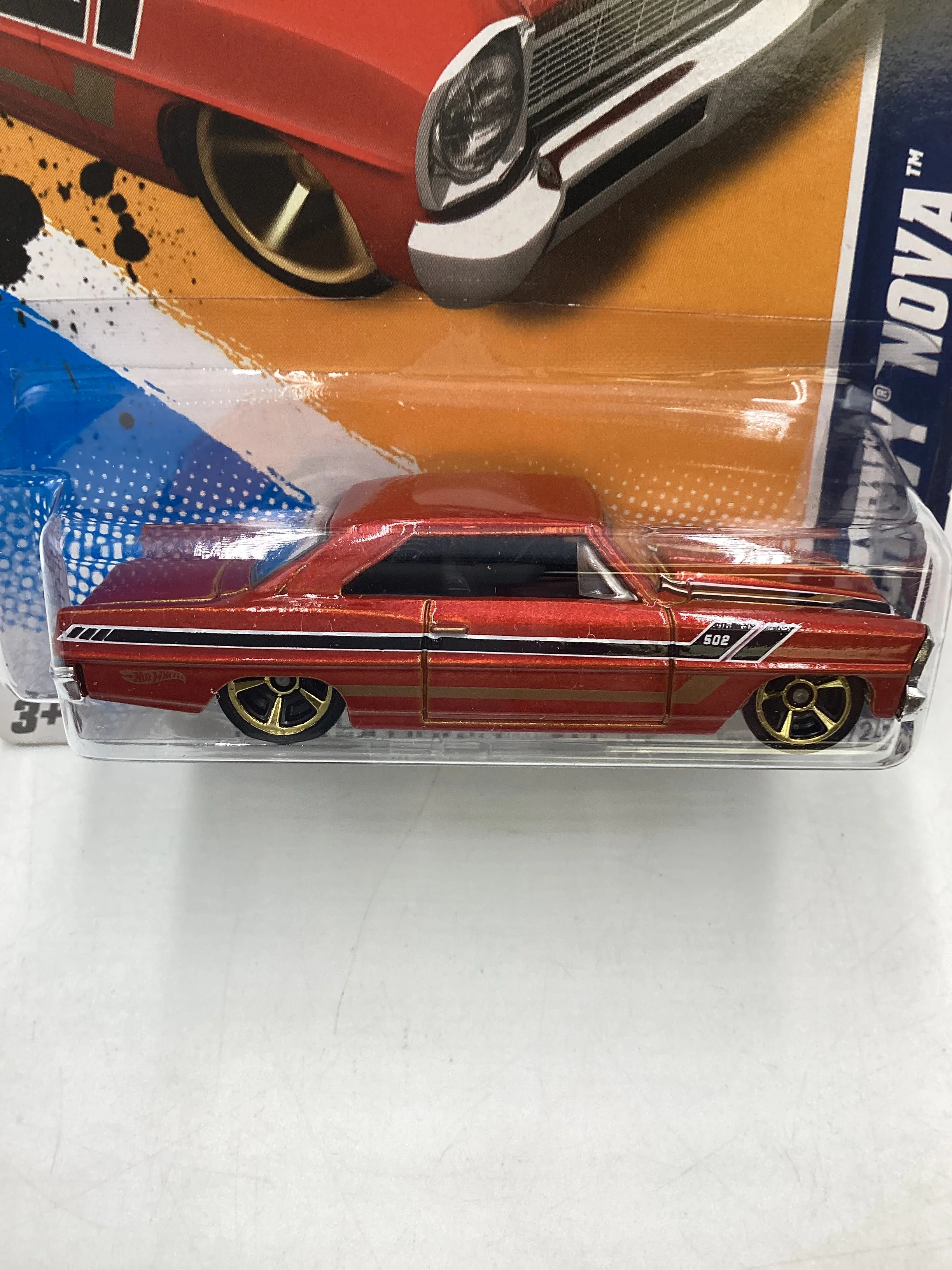 2012 Hot Wheels #106 66 Chevy Nova Burnt Orange 17B - Image 3