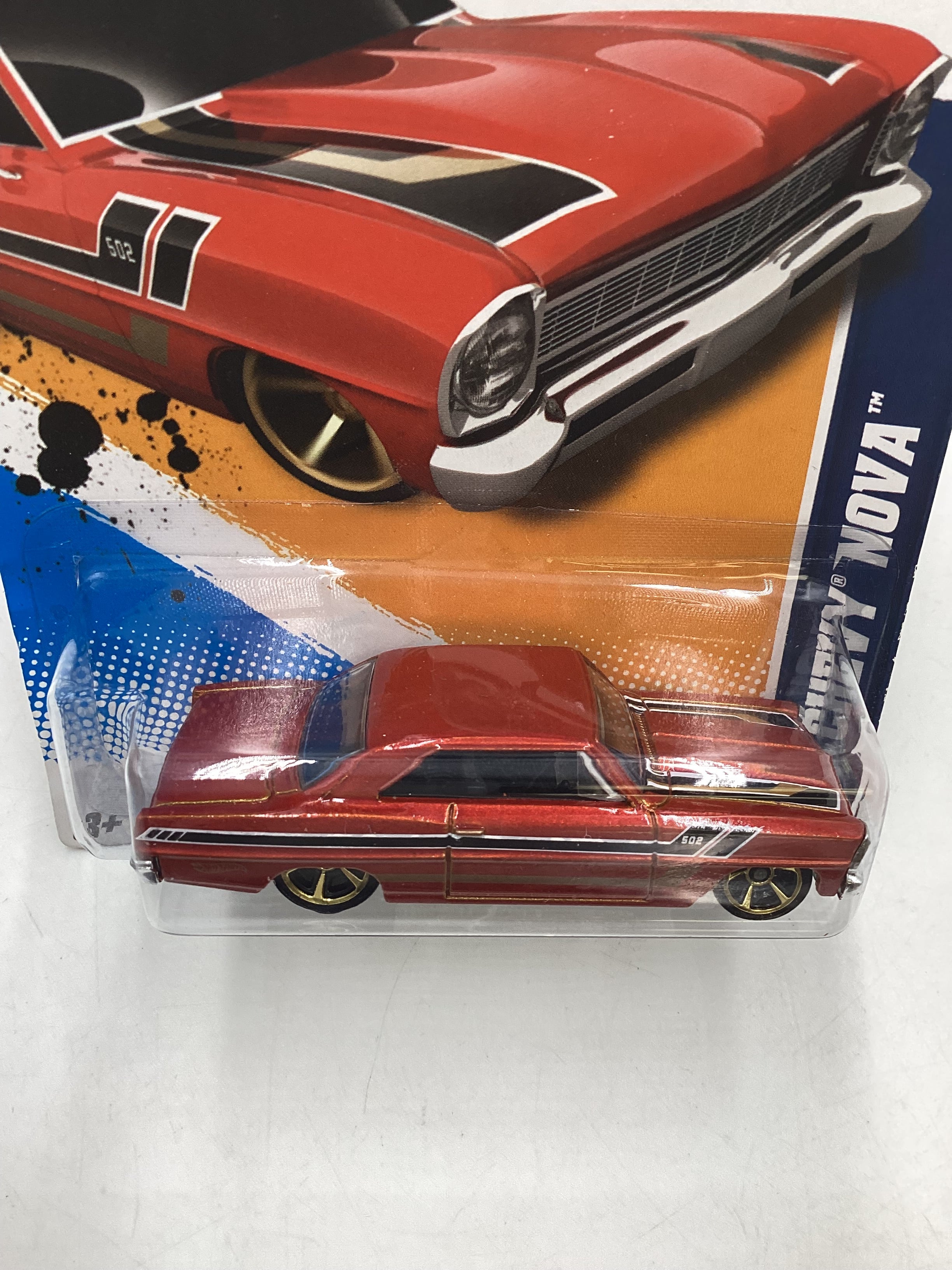 2012 Hot Wheels #106 66 Chevy Nova Burnt Orange 17B - Image 6