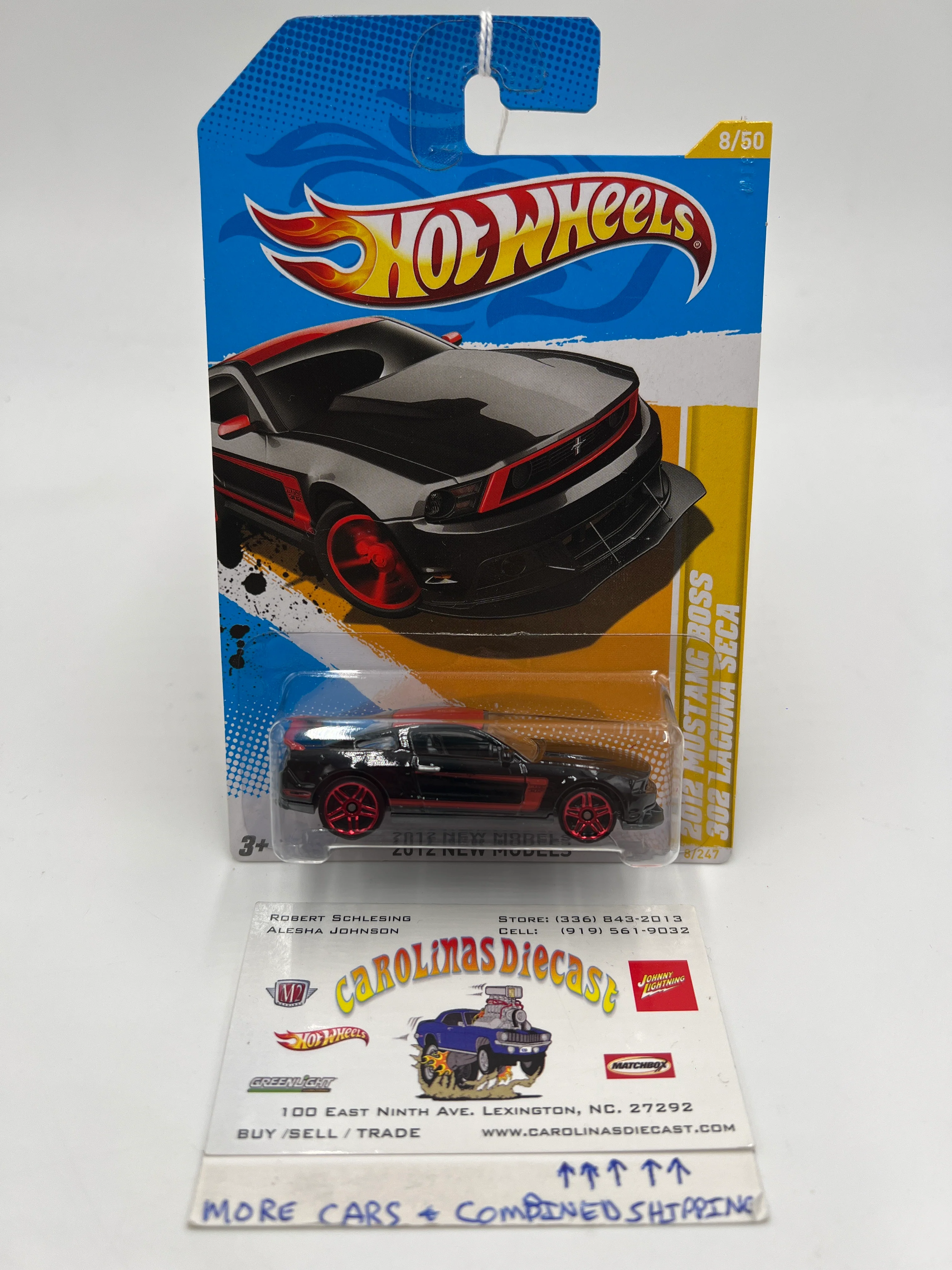 2012 Hot Wheels #8 2012 Mustang Boss 302 Laguna Seca Black 20F