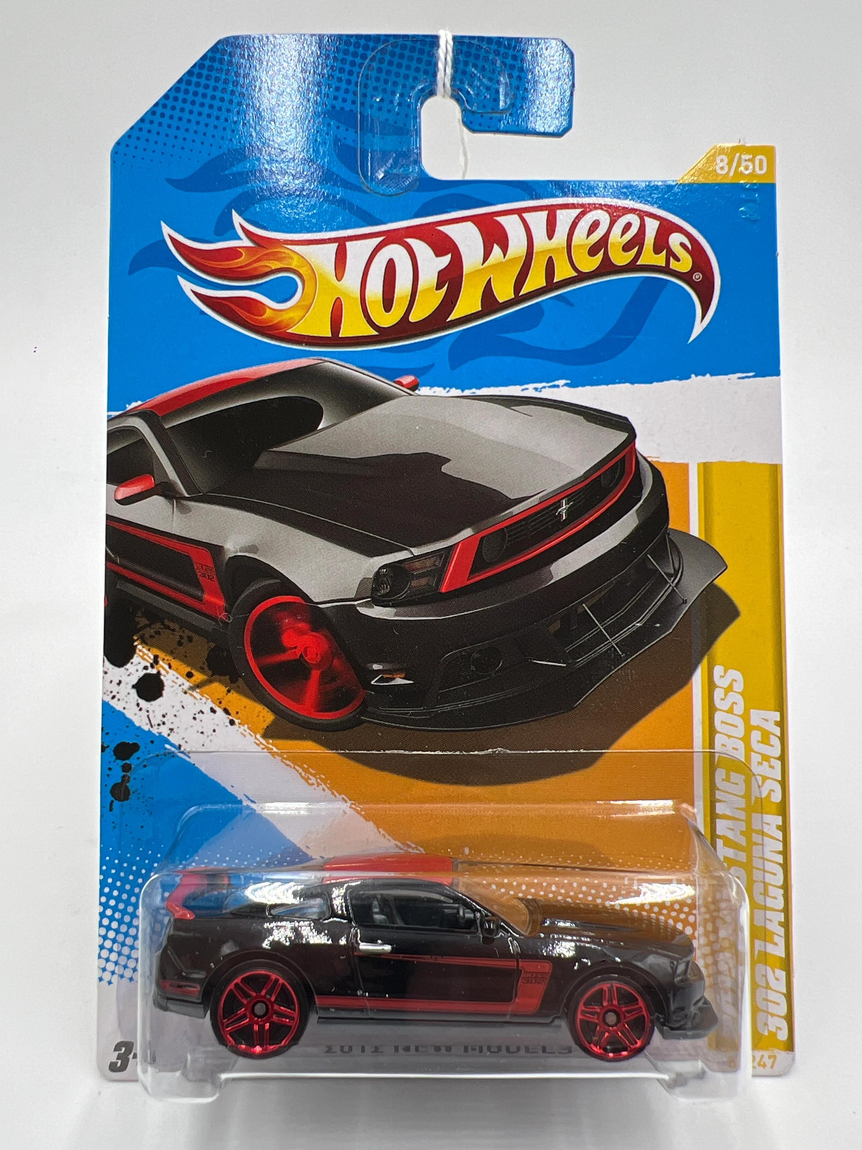 2012 Hot Wheels #8 2012 Mustang Boss 302 Laguna Seca Black 20F - Image 2