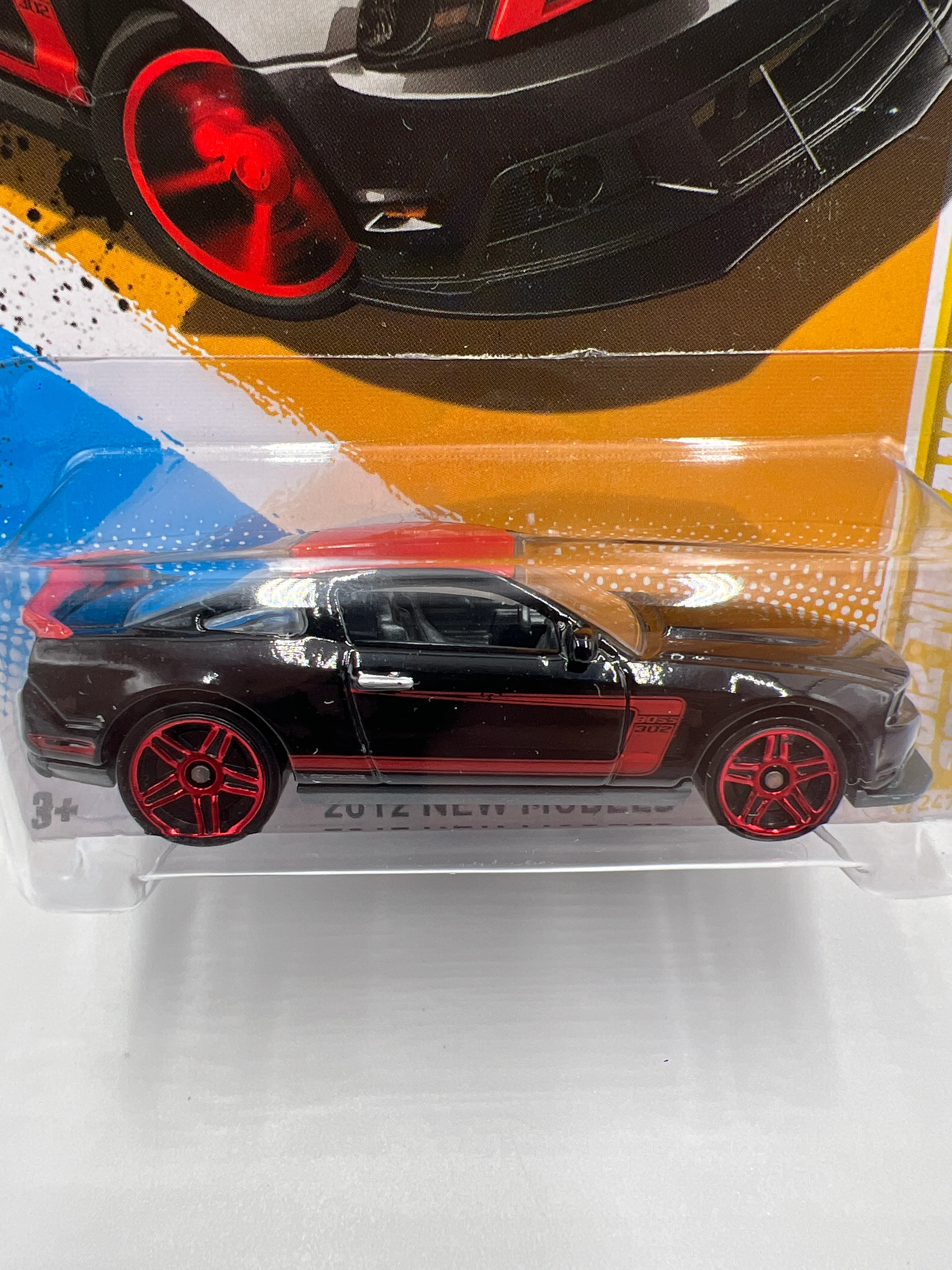2012 Hot Wheels #8 2012 Mustang Boss 302 Laguna Seca Black 20F - Image 3