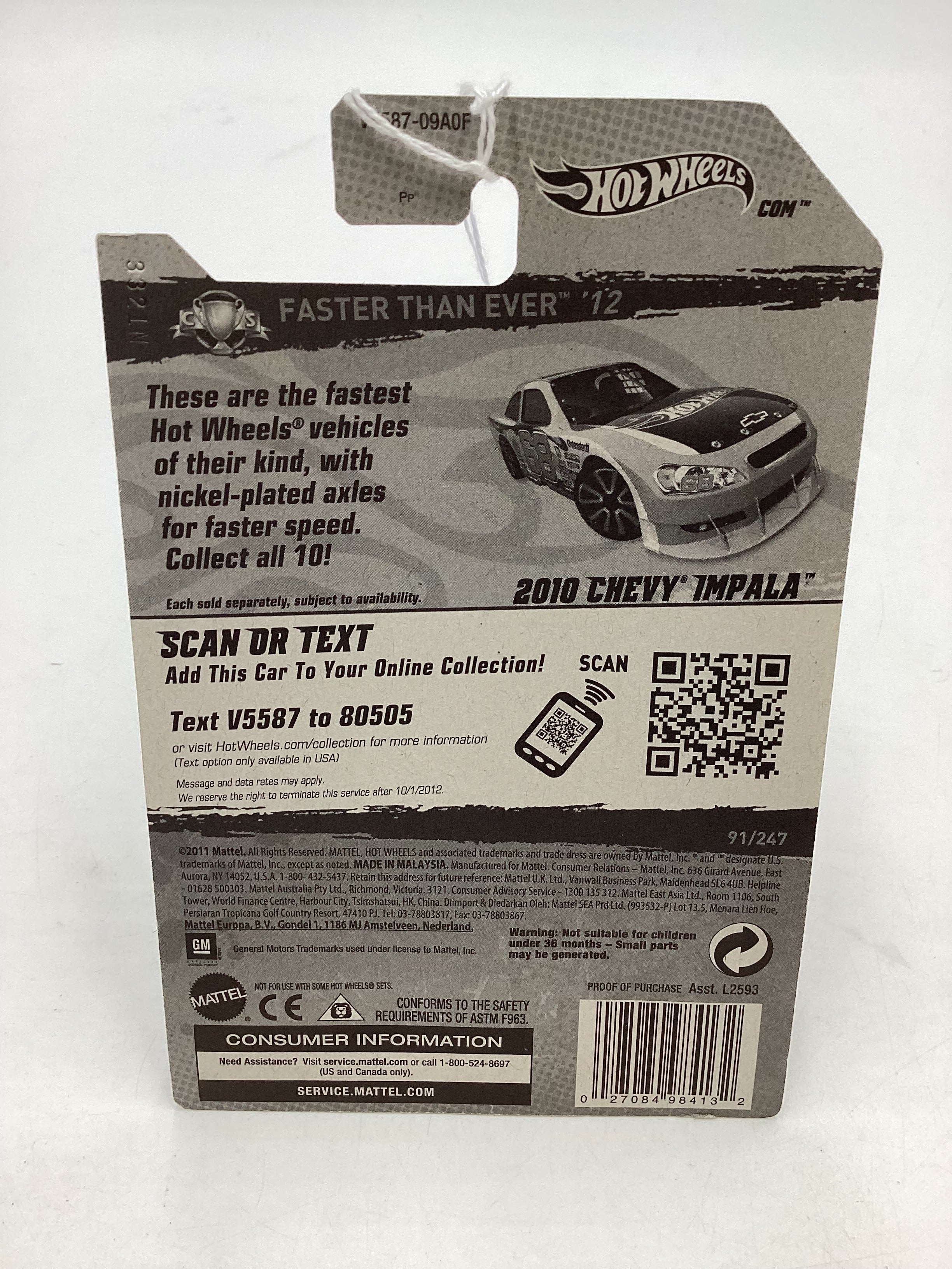 2012 Hot Wheels #91 2010 Chevy Impala FTE 3E - Image 7