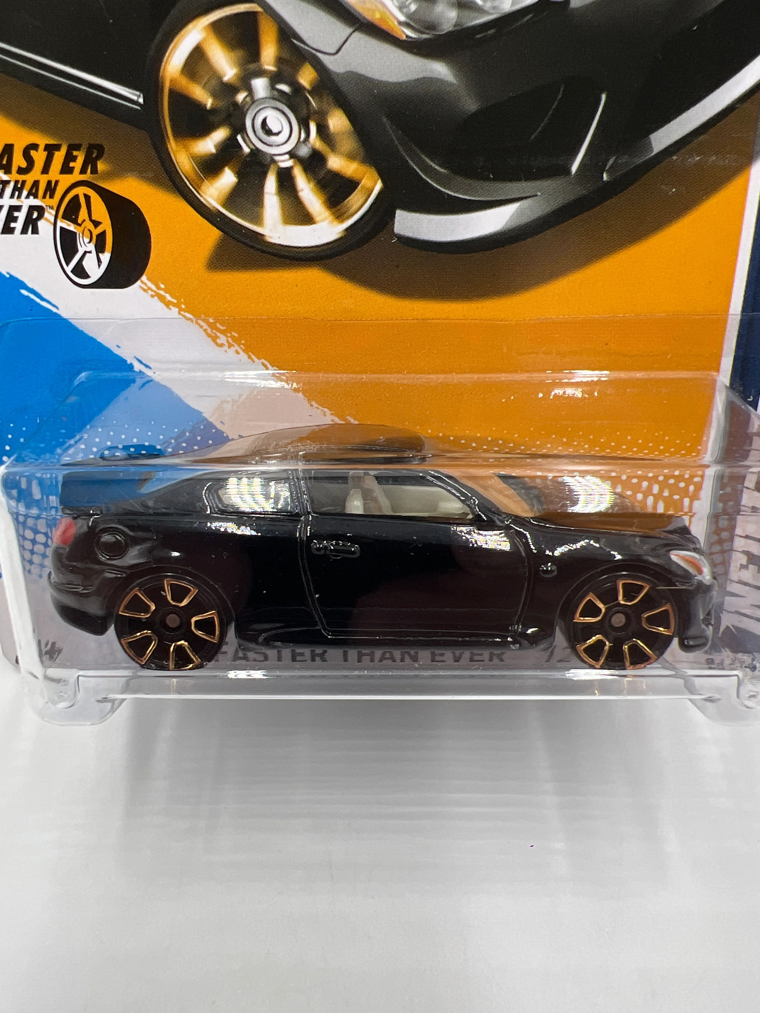 2012 Hot Wheels Faster Than Ever #94 Infiniti G37 Black FTE2 W/Protector - Image 3
