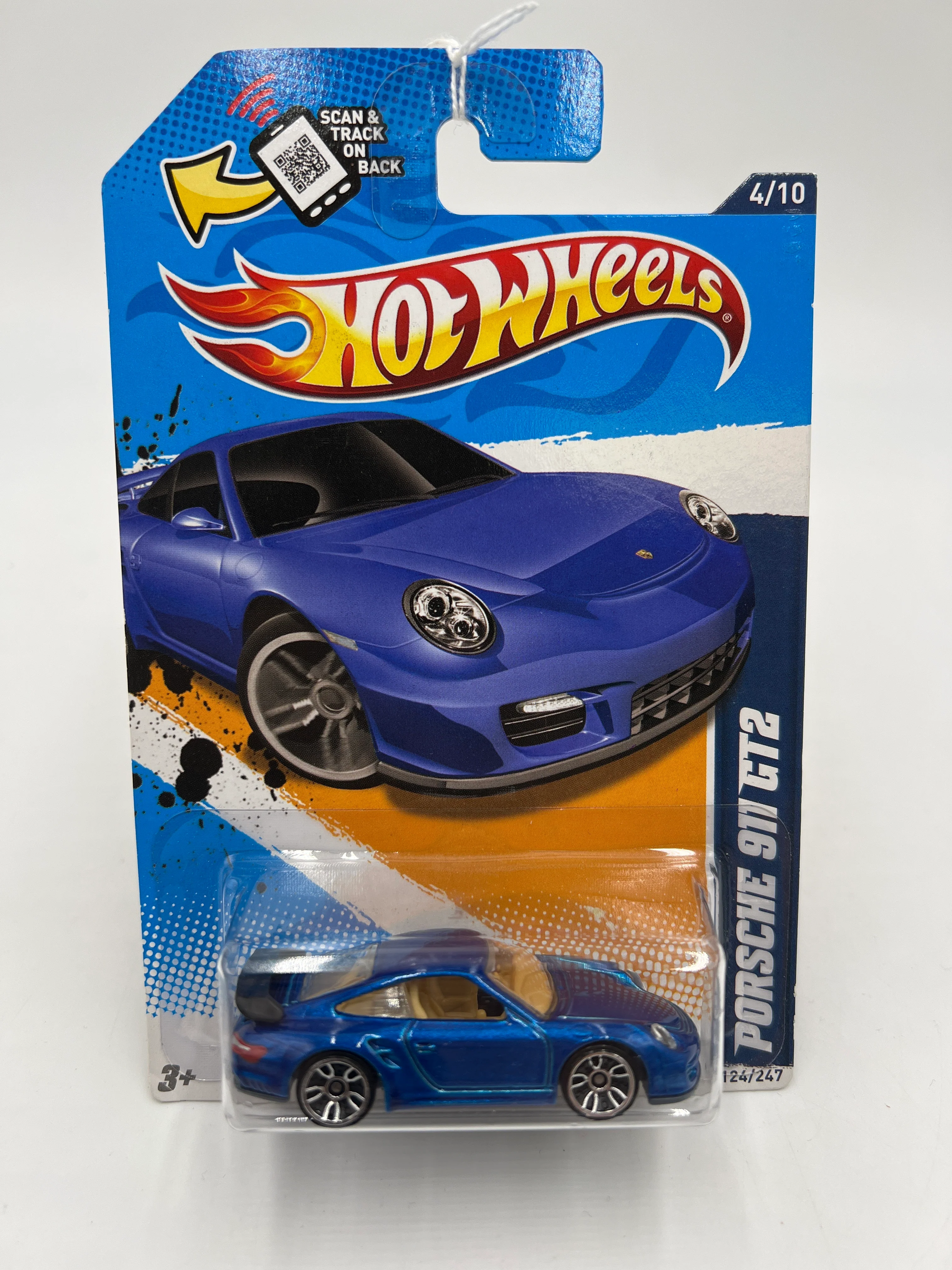 2012 Hot Wheels All Stars #124 Porsche 911 GT2 Blue - Image 2