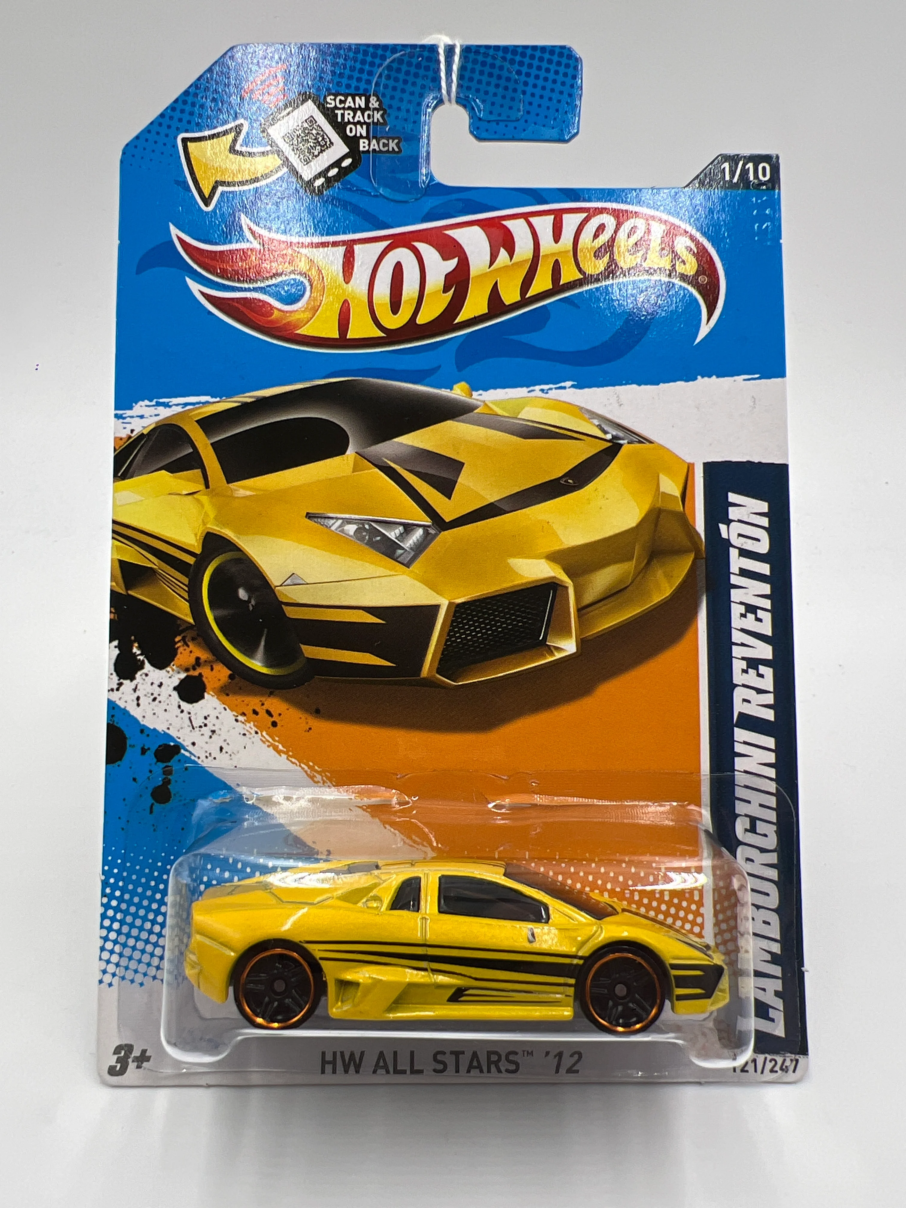 2012 Hot Wheels HW All Stars #121 Lamborghini Reventon Yellow - Image 2