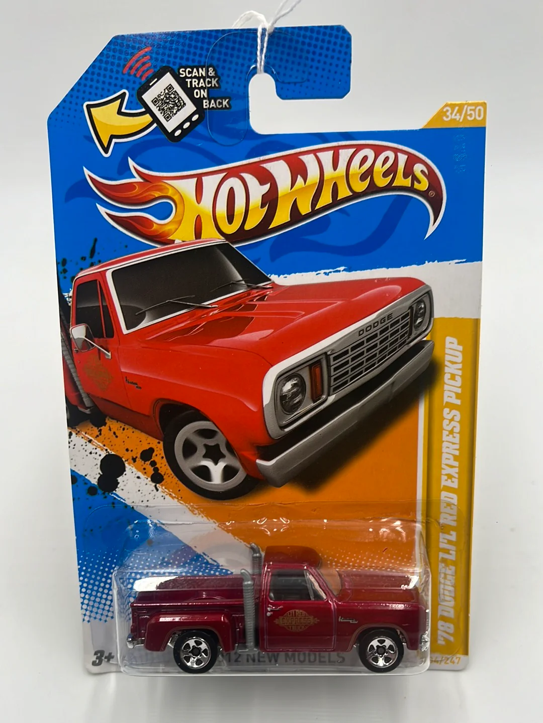 2012 Hot Wheels New Models ‘78 Dodge Li’l Red Express Pickup Red 34/247 39C - Image 2