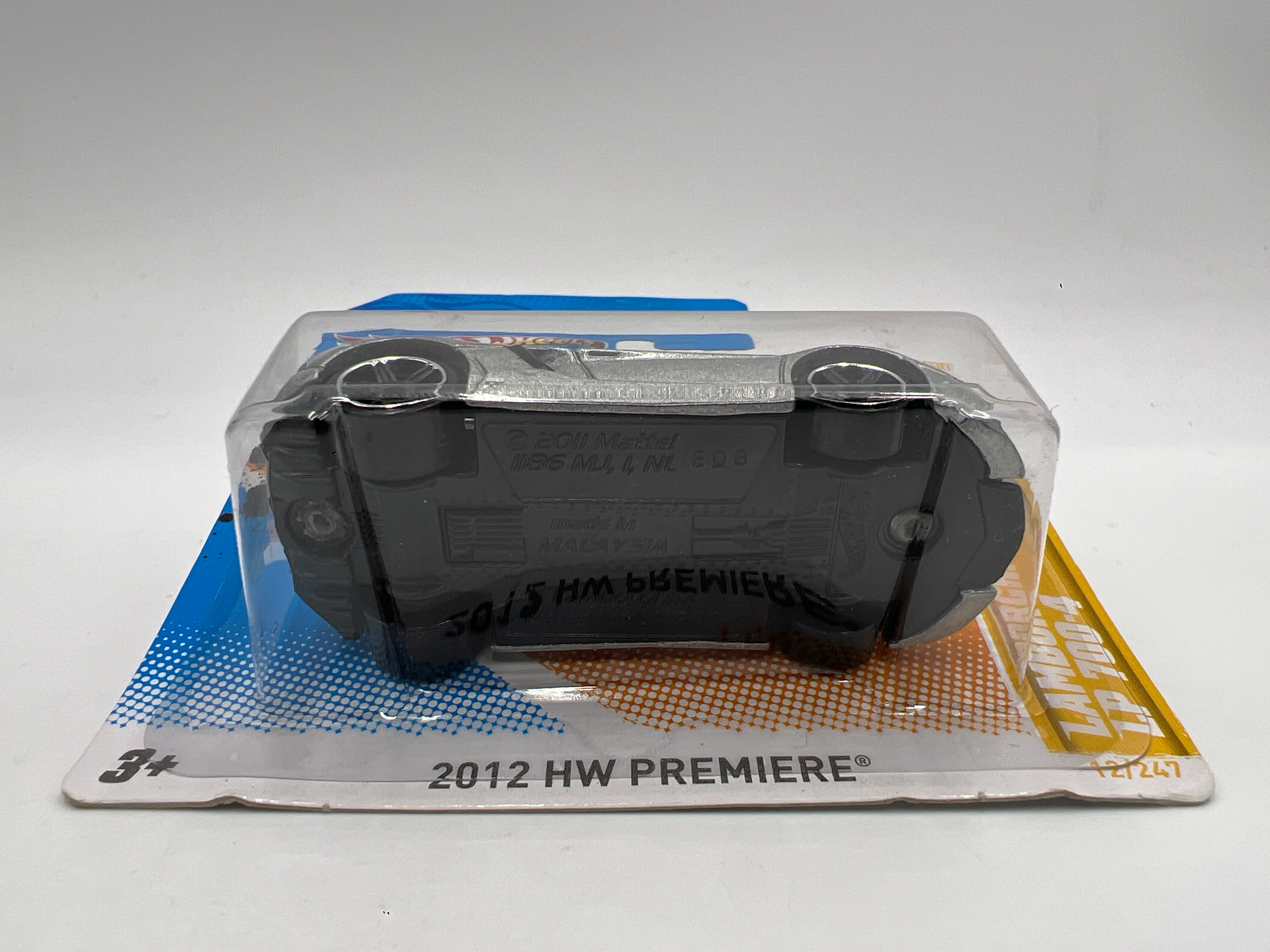 2012 Hot Wheels Short Card Premiere #12 Lamborghini Aventador LP 700-4 Silver W/Protector 1 - Image 5