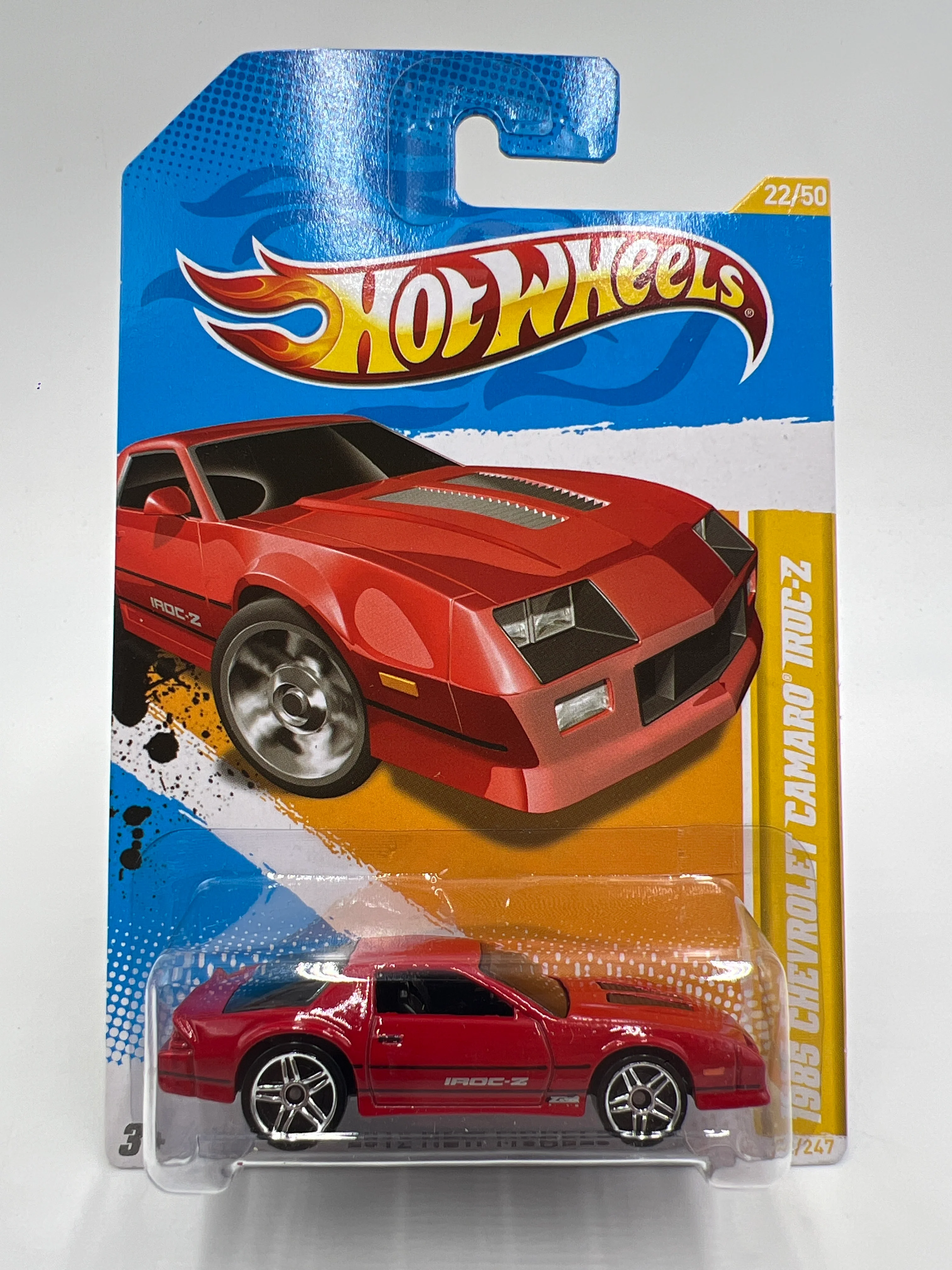 2012 Hot Wheels New Models #22 1985 Chevrolet Camaro IROC-Z Red W/Protector