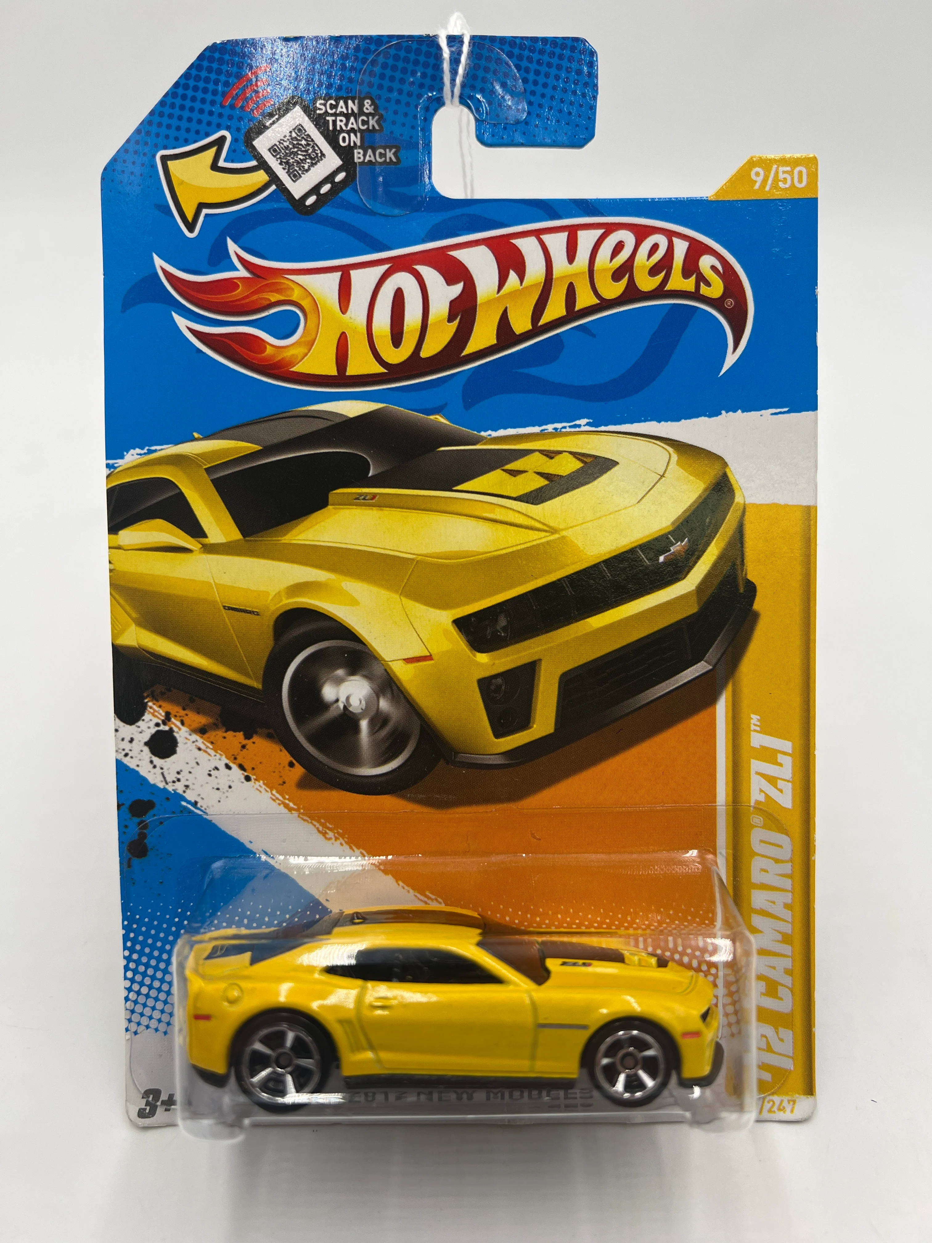 2012 Hot Wheels New Models #9 12 Camaro ZL1 Yellow Kroger Exclusive 236F - Image 2