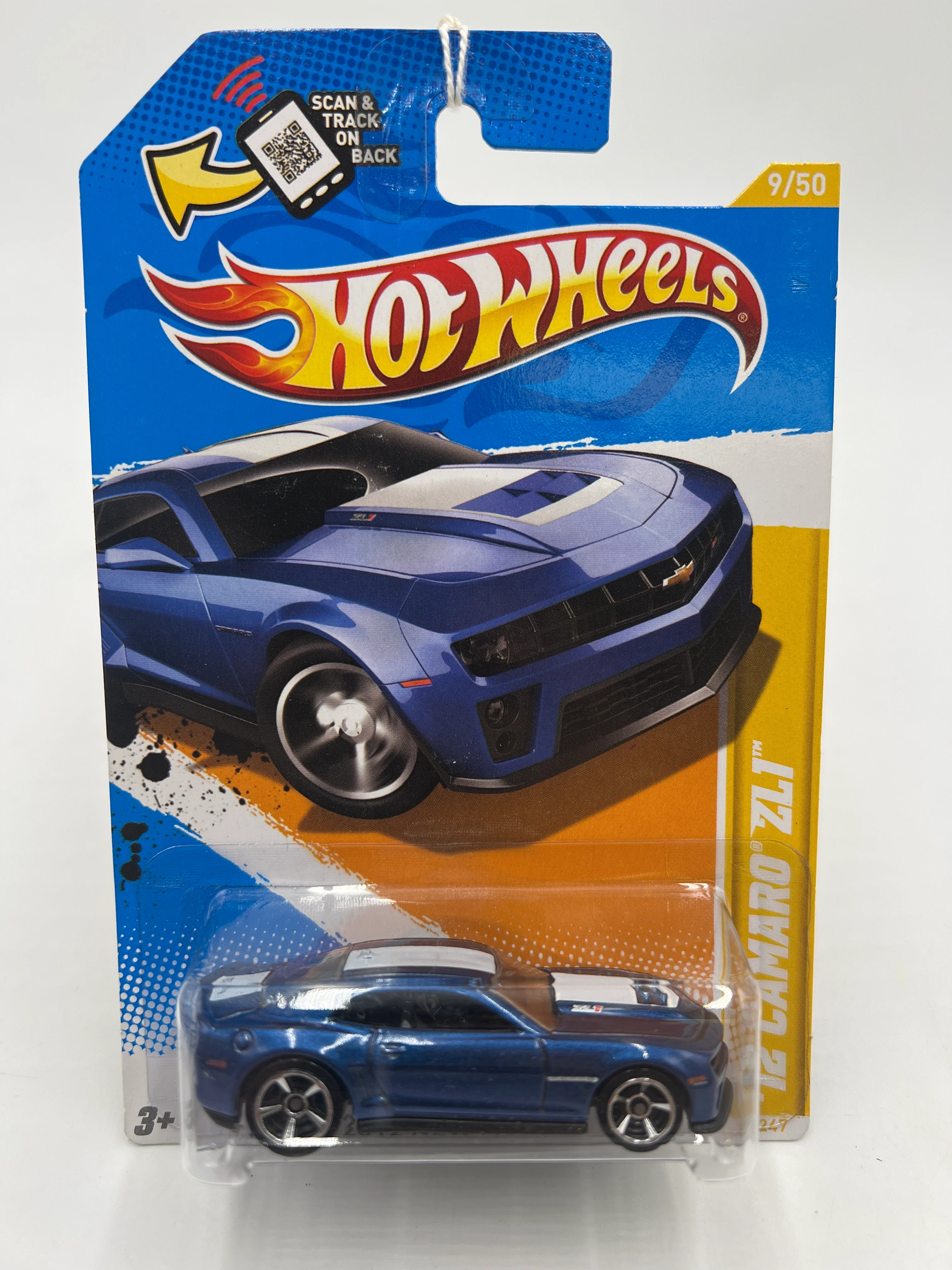 2012 Hot Wheels New Models #9 12 Camaro ZL1 Blue 3B - Image 2